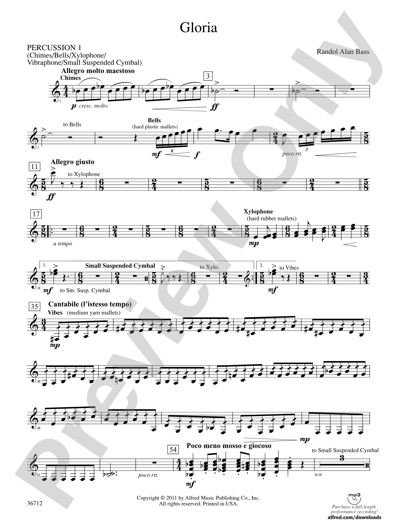 Gloria: 1st Percussion