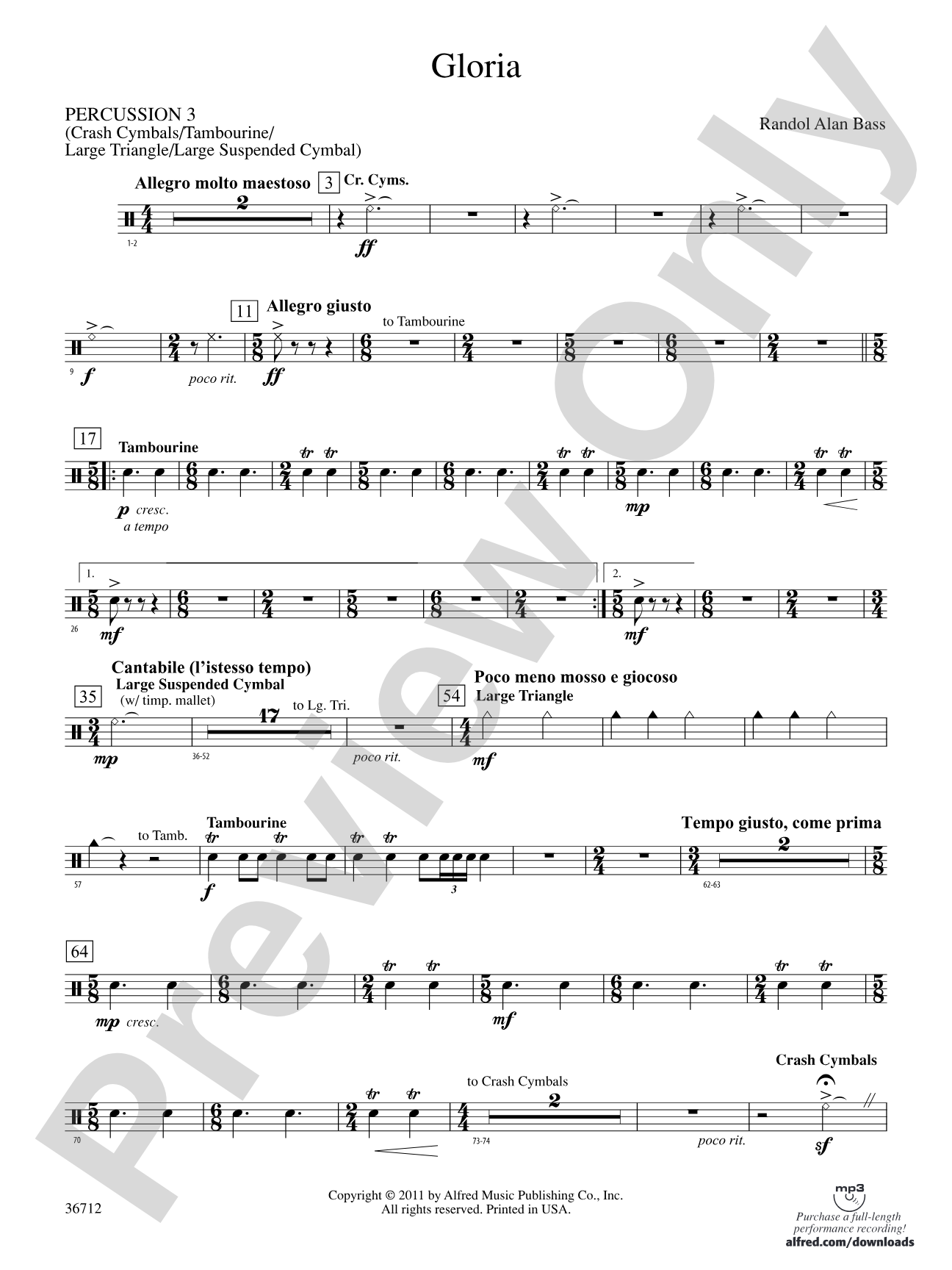 Gloria: 3rd Percussion