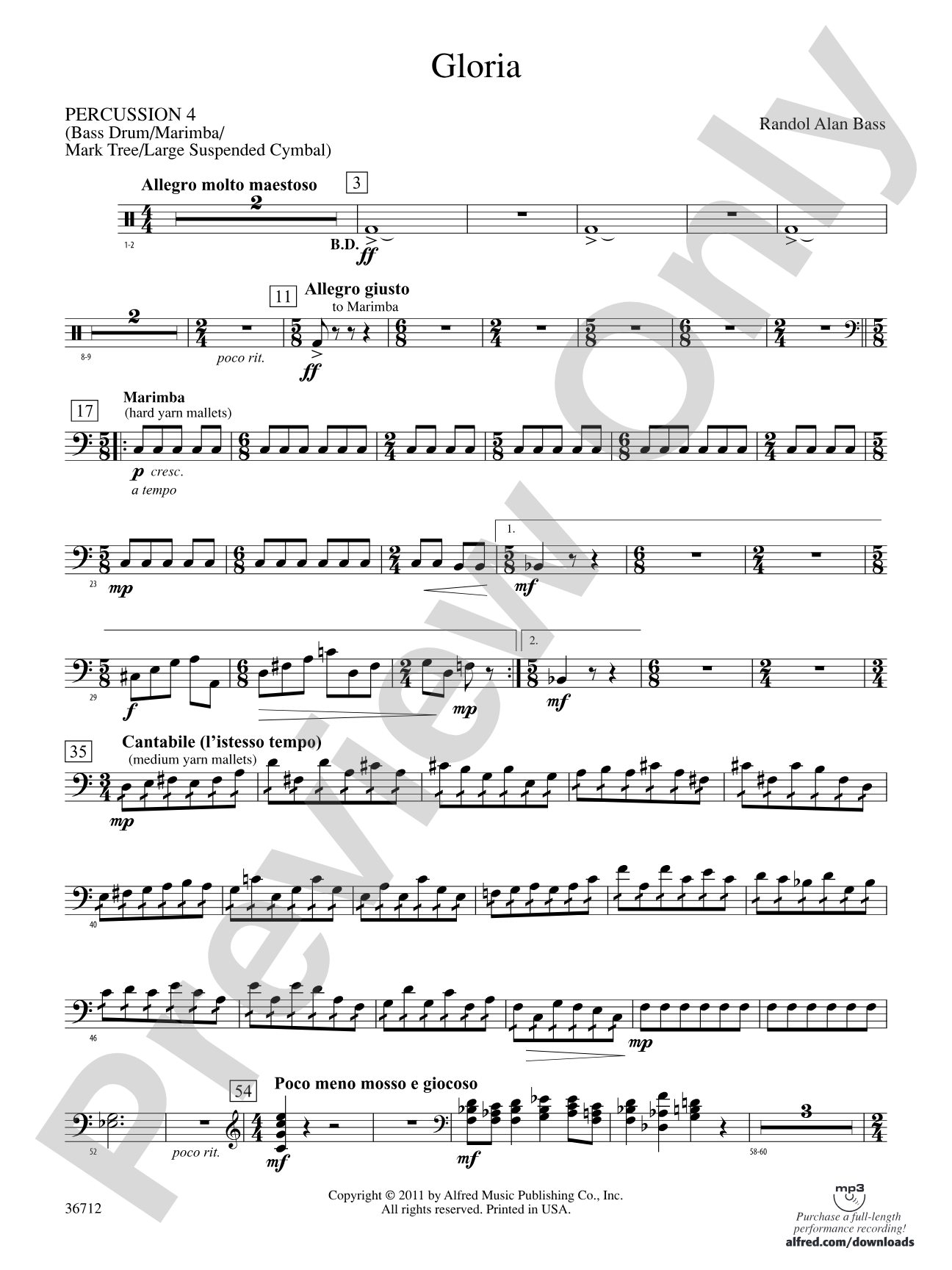 Gloria: 4th Percussion