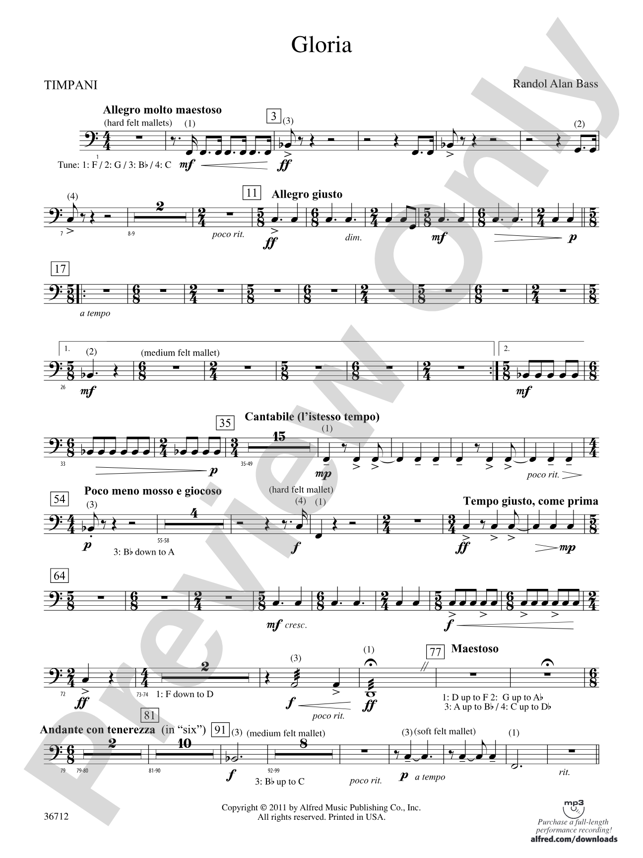 Gloria: Timpani