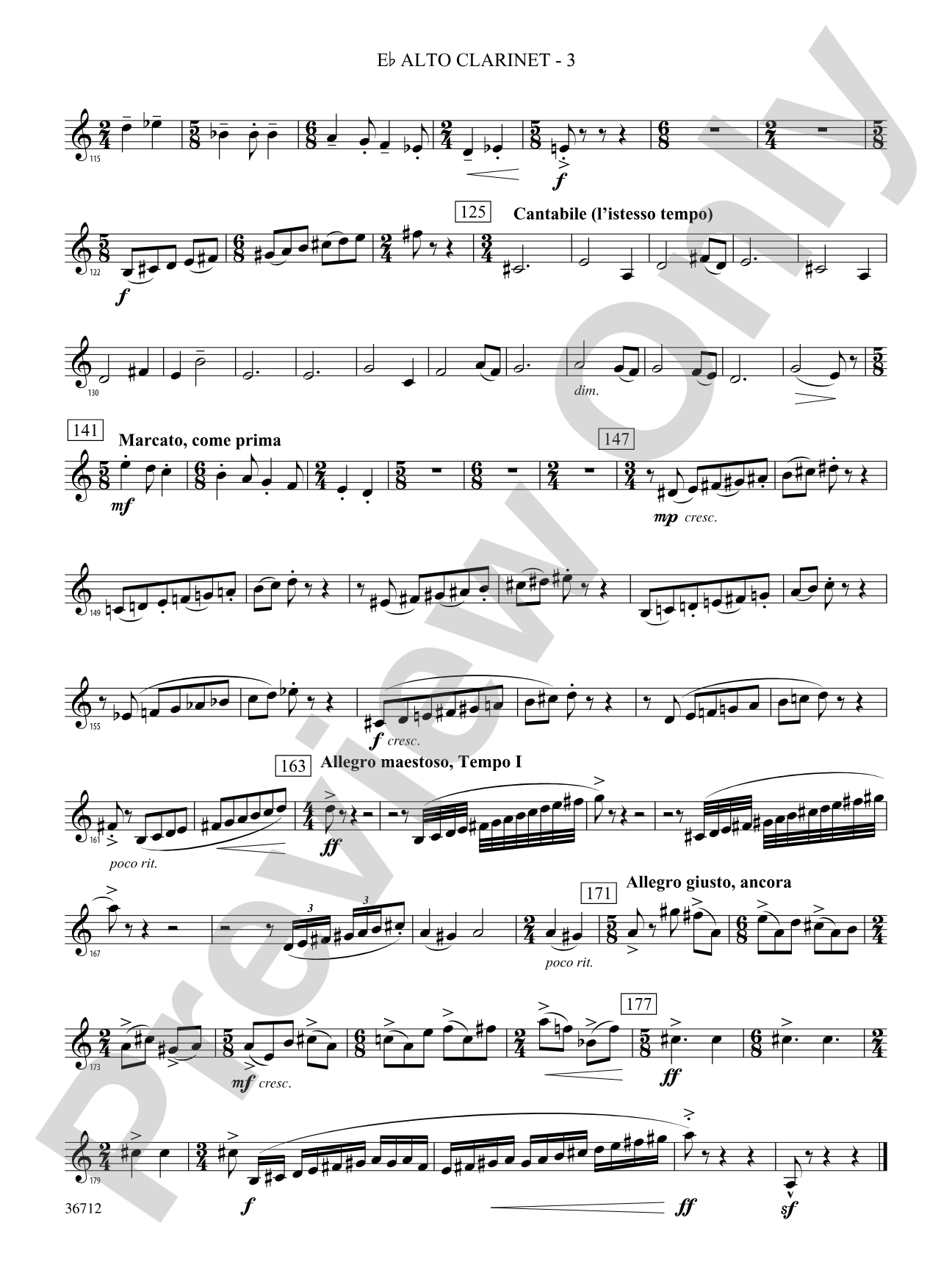 Gloria: (wp) E-flat Alto Clarinet