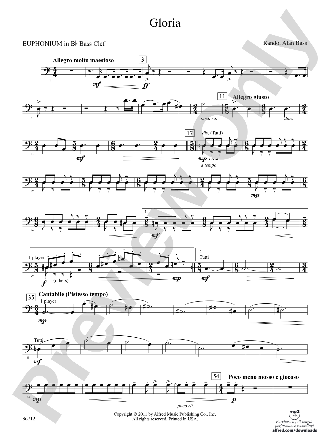 Gloria: (wp) B-flat Baritone B.C.