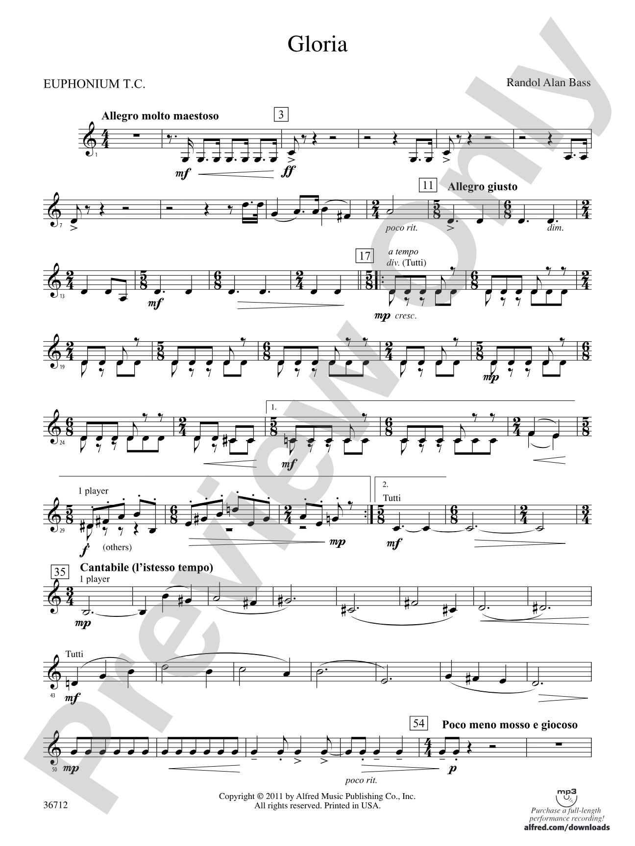 Gloria: (wp) Baritone T.C.