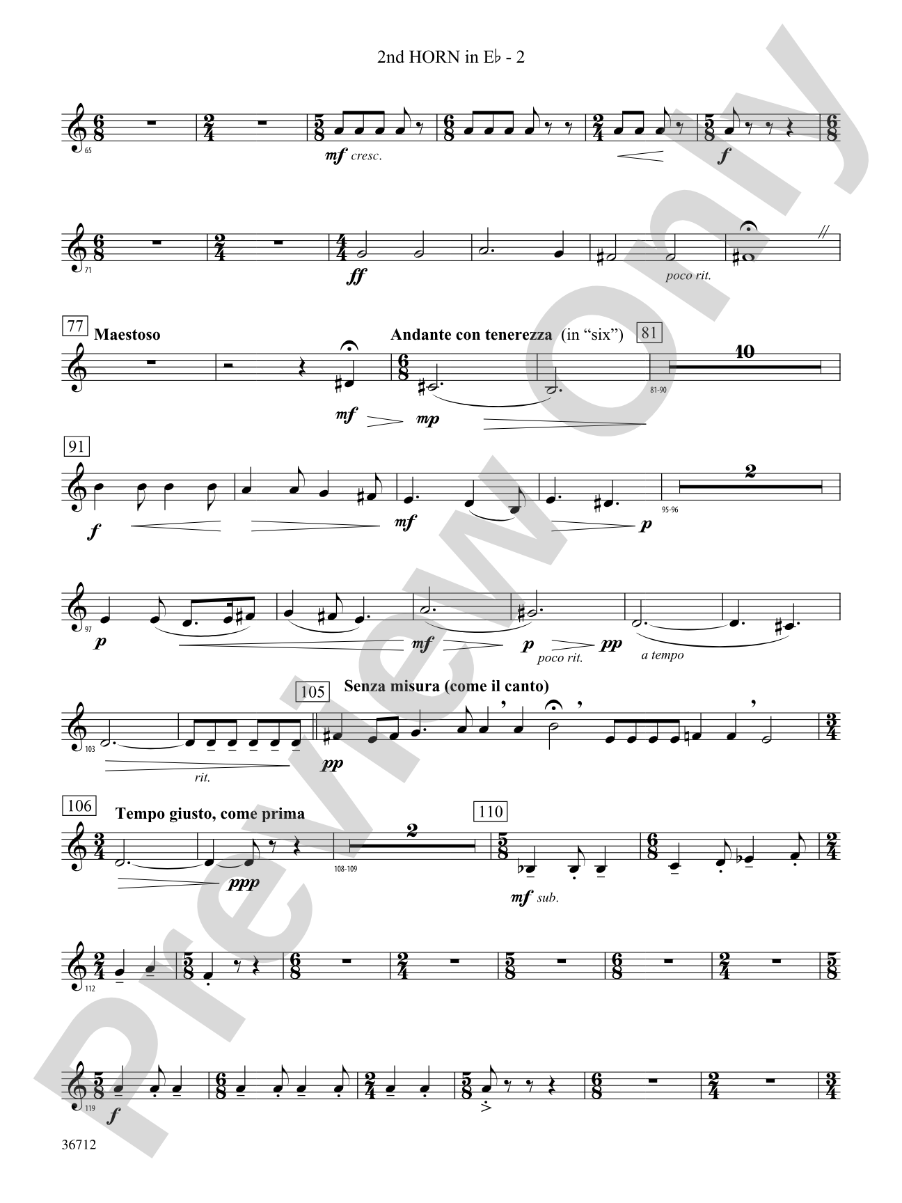 Gloria: (wp) 2nd Horn in E-flat