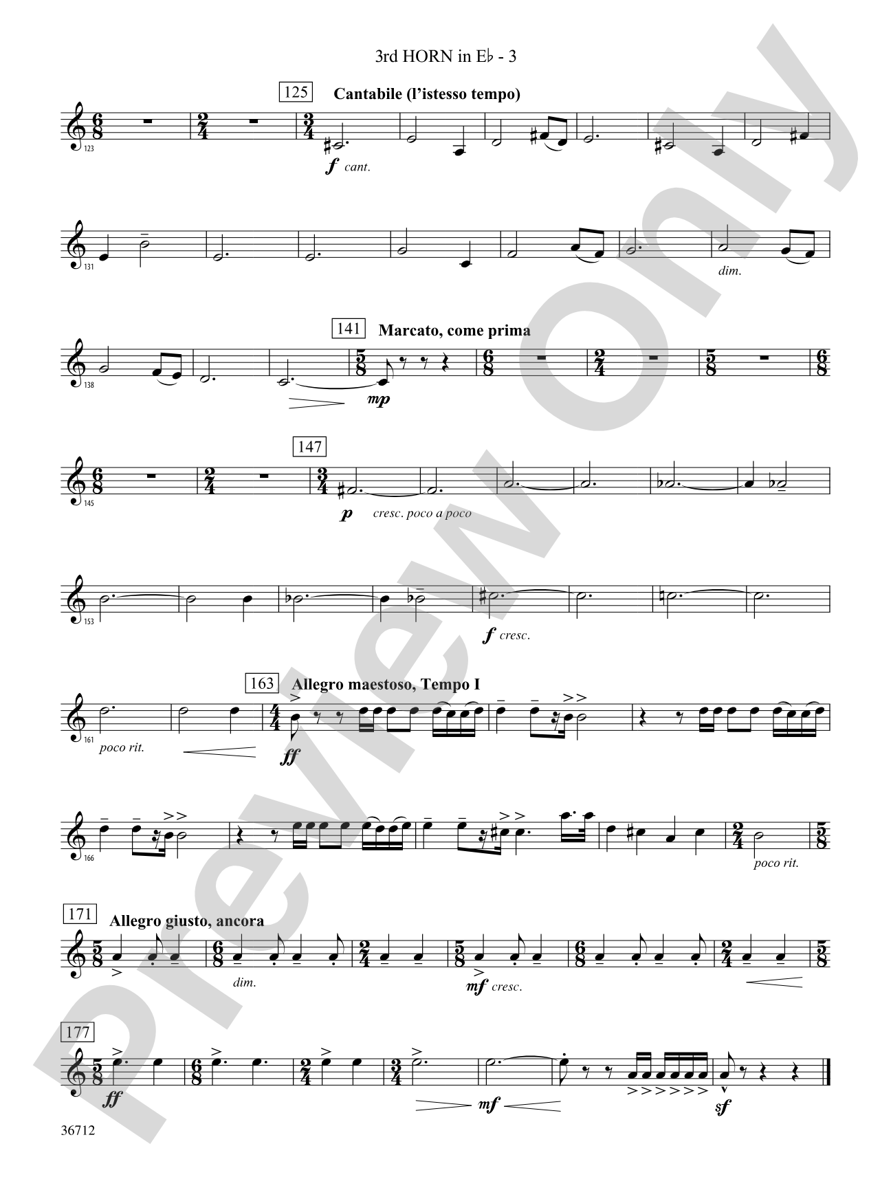 Gloria: (wp) 3rd Horn in E-flat