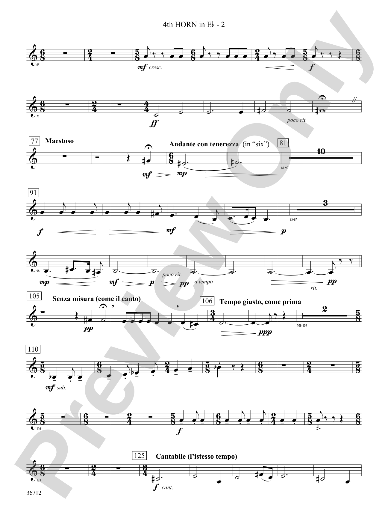 Gloria: (wp) 4th Horn in E-flat