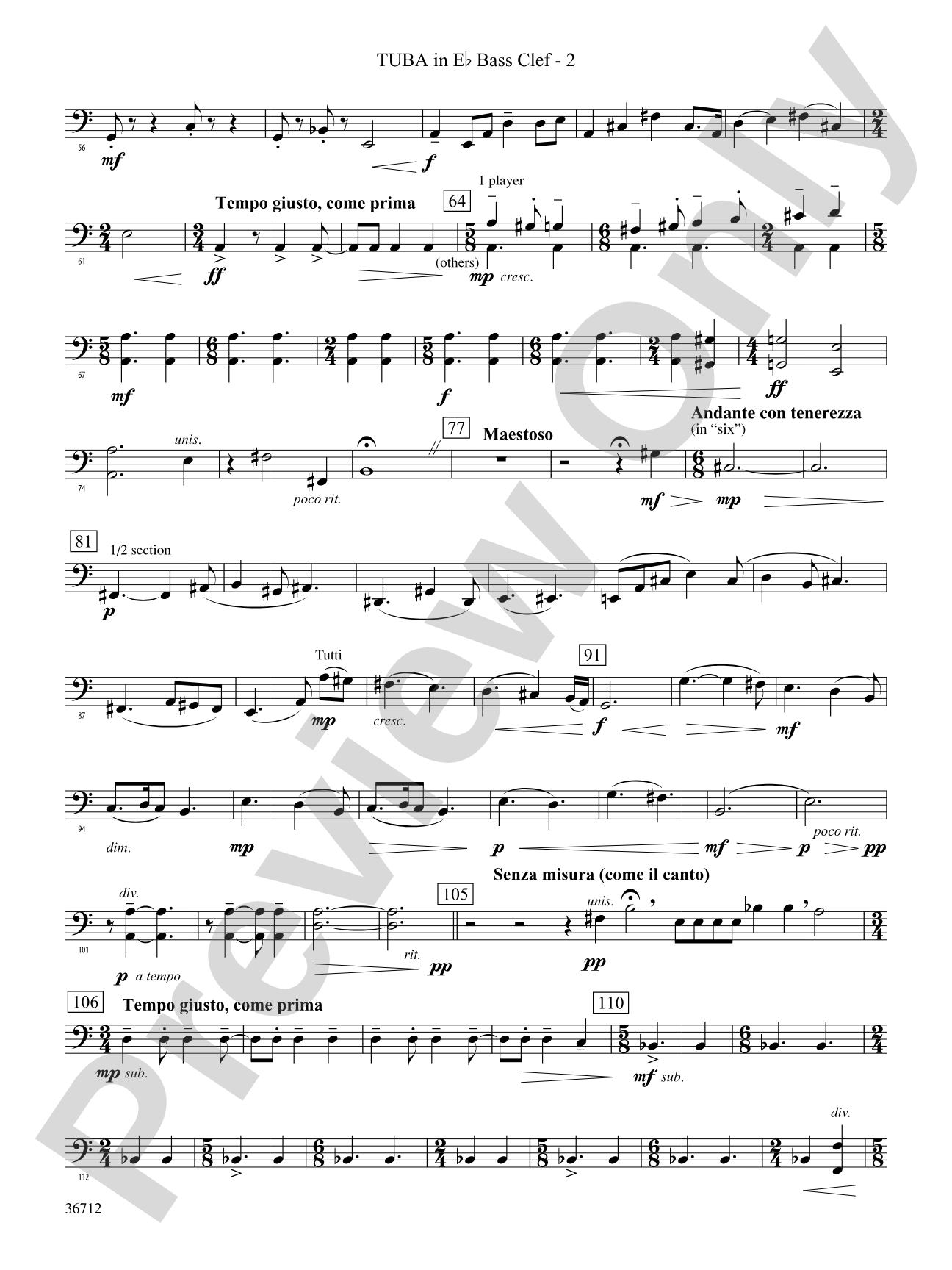 Gloria: (wp) E-flat Tuba B.C.