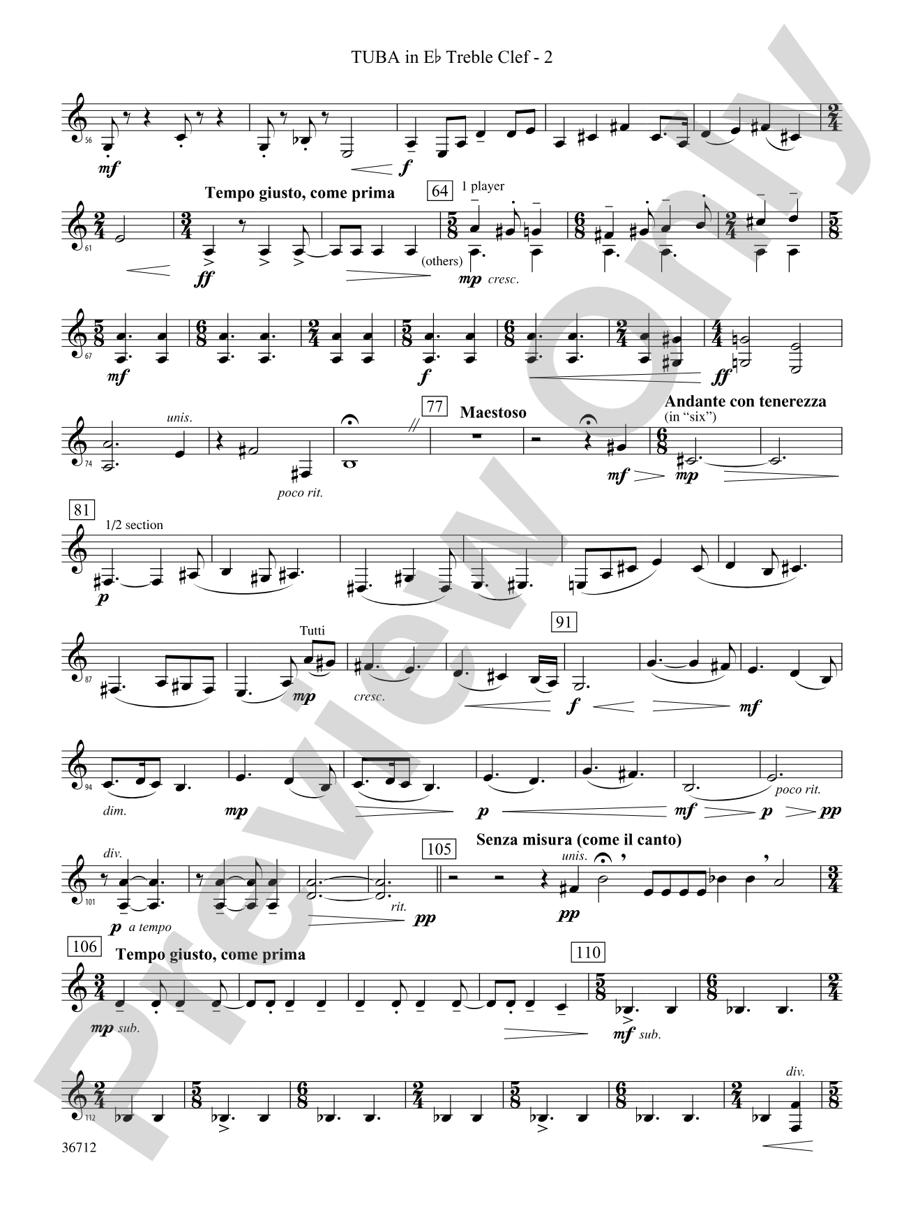 Gloria: (wp) E-flat Tuba T.C.