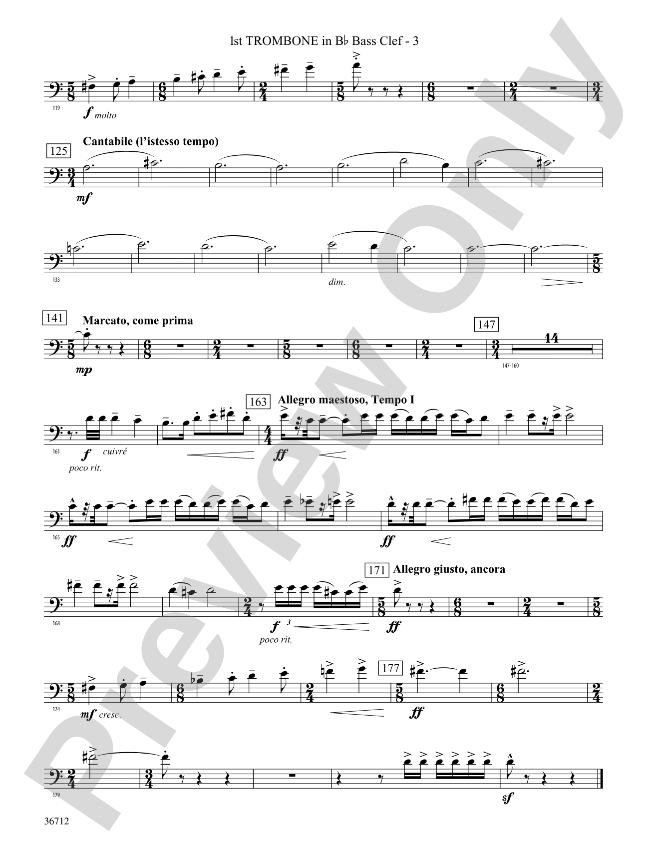 Gloria: (wp) 1st B-flat Trombone B.C.