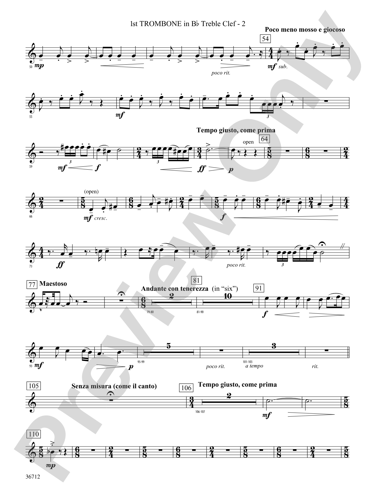 Gloria: (wp) 1st B-flat Trombone T.C.