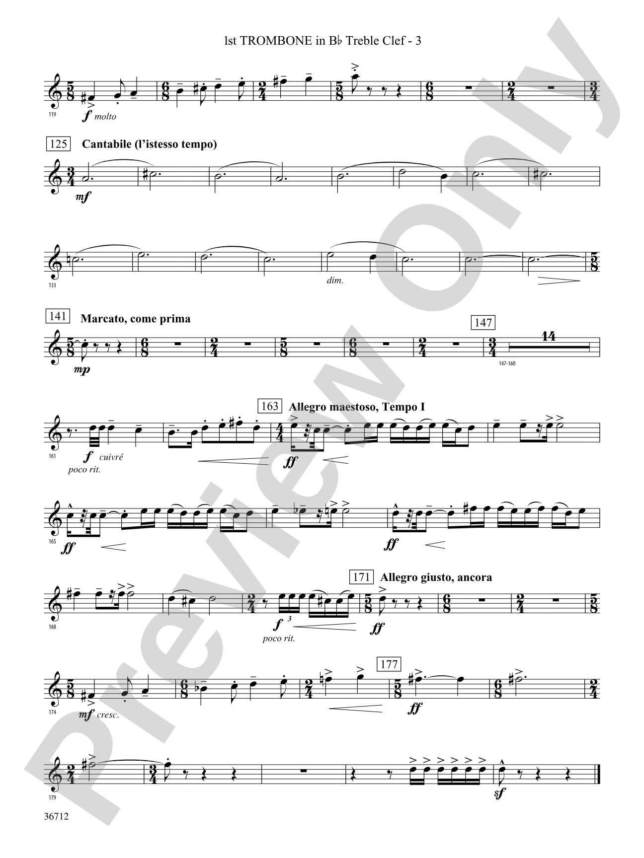 Gloria: (wp) 1st B-flat Trombone T.C.