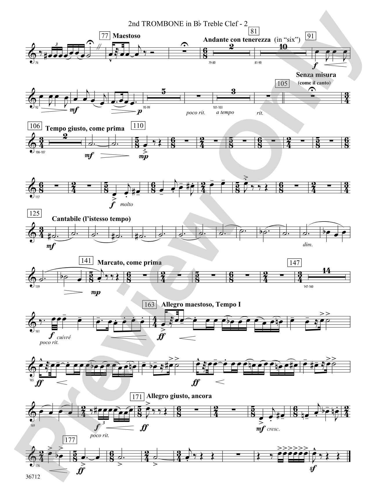 Gloria: (wp) 2nd B-flat Trombone T.C.