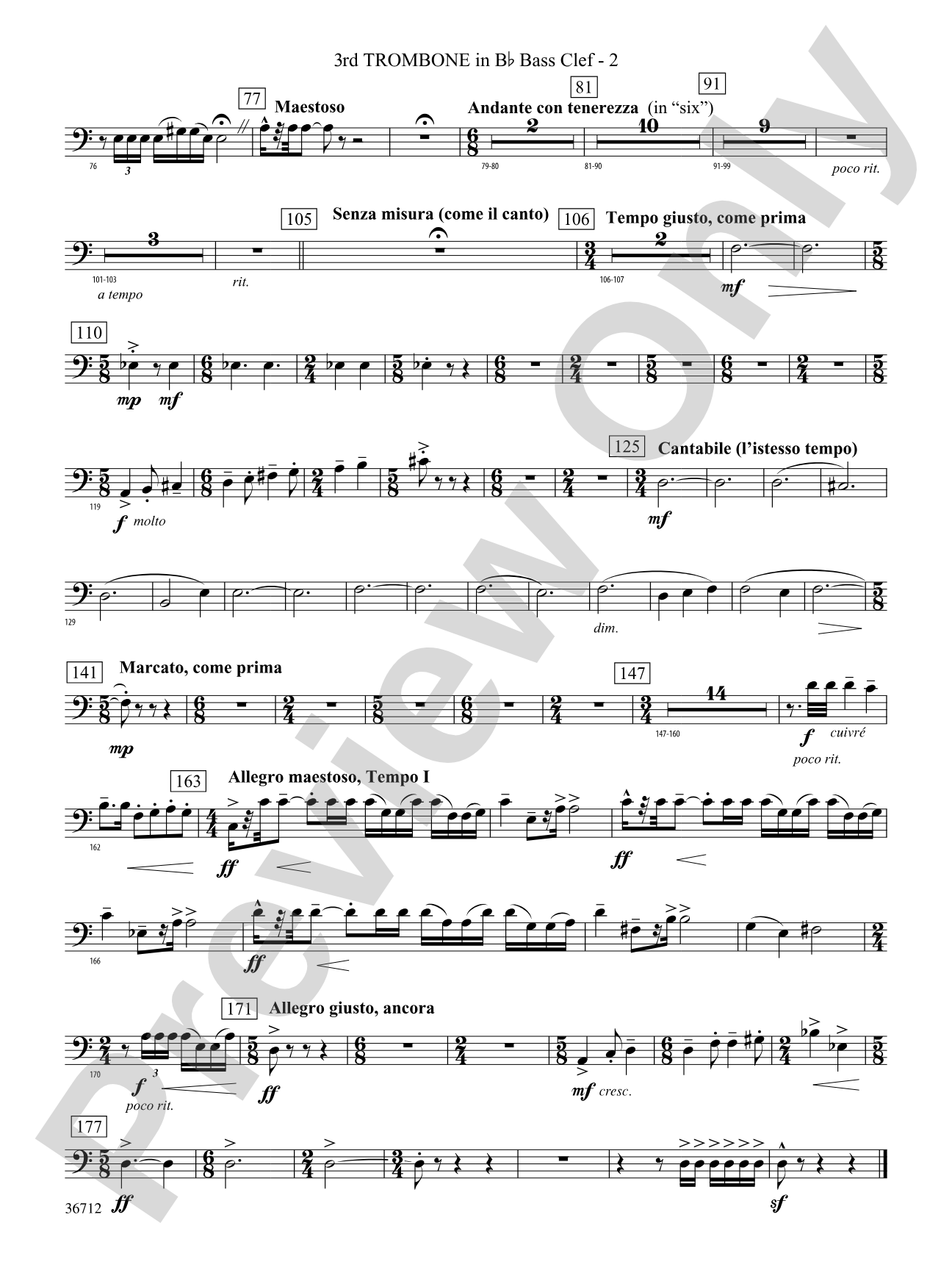 Gloria: (wp) 3rd B-flat Trombone B.C.