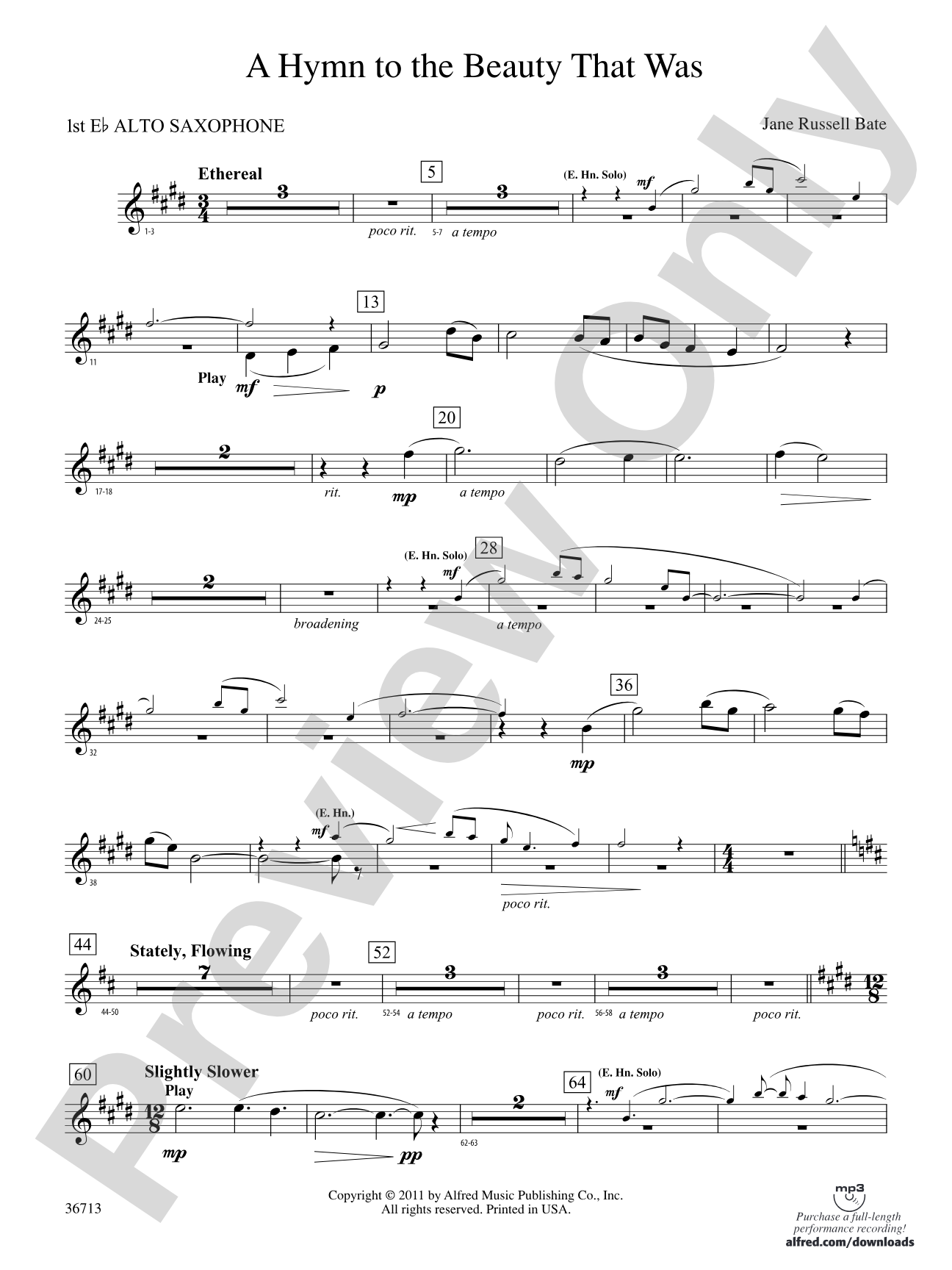 Hymn to the Beauty That Was: E-flat Alto Saxophone