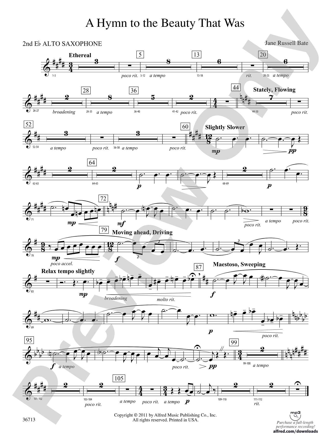 Hymn to the Beauty That Was: 2nd E-flat Alto Saxophone