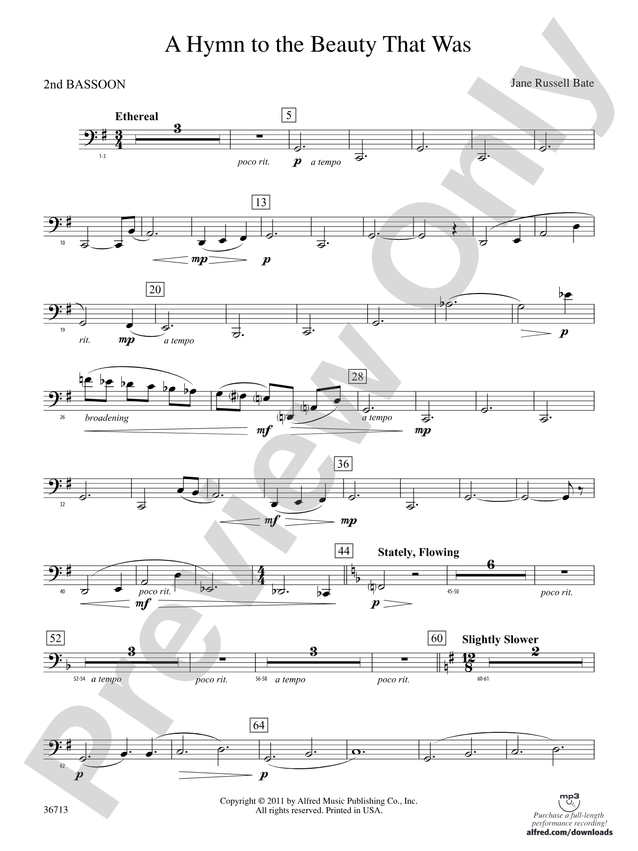 Hymn to the Beauty That Was: 2nd Bassoon