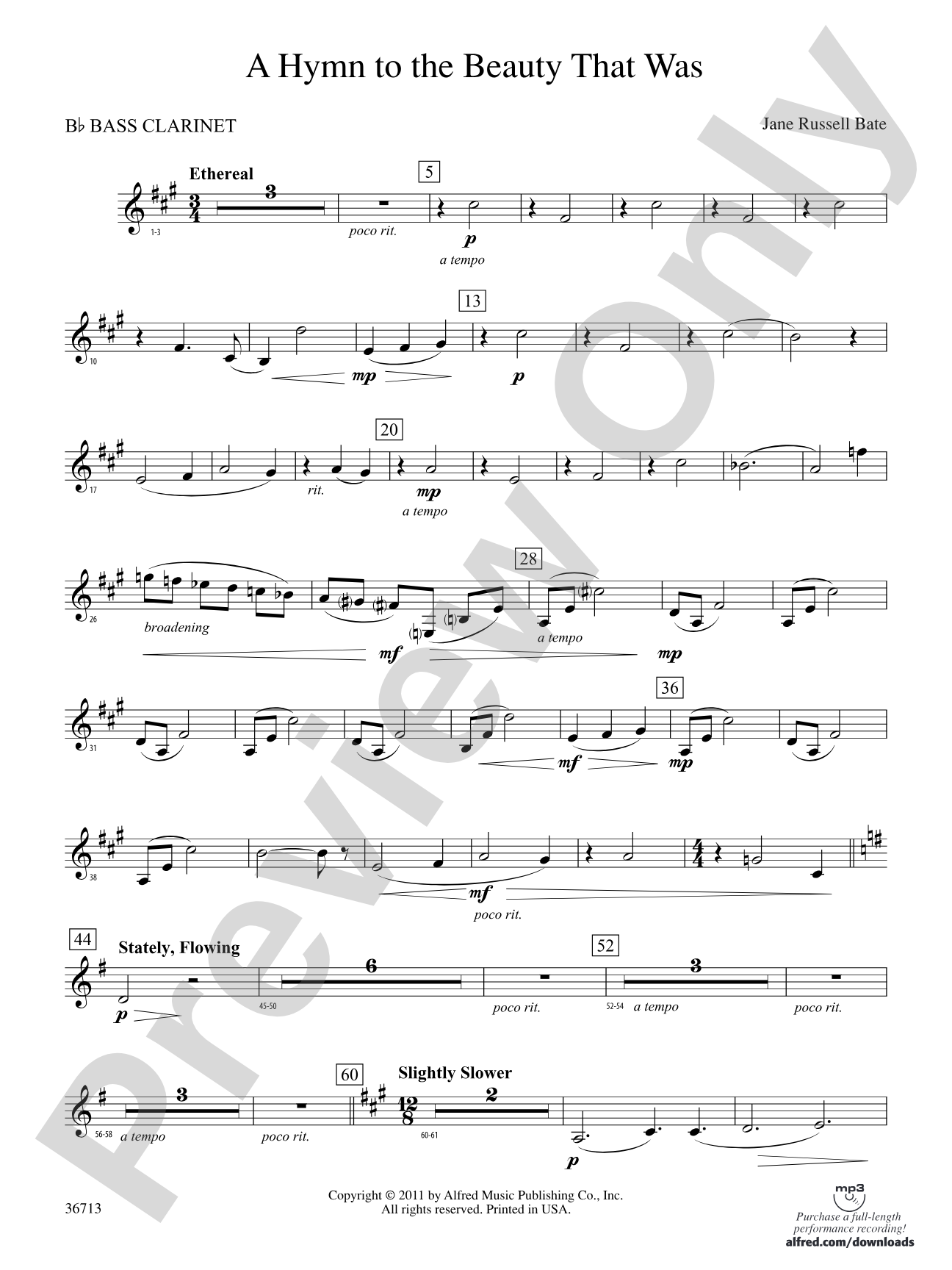 Hymn to the Beauty That Was: B-flat Bass Clarinet