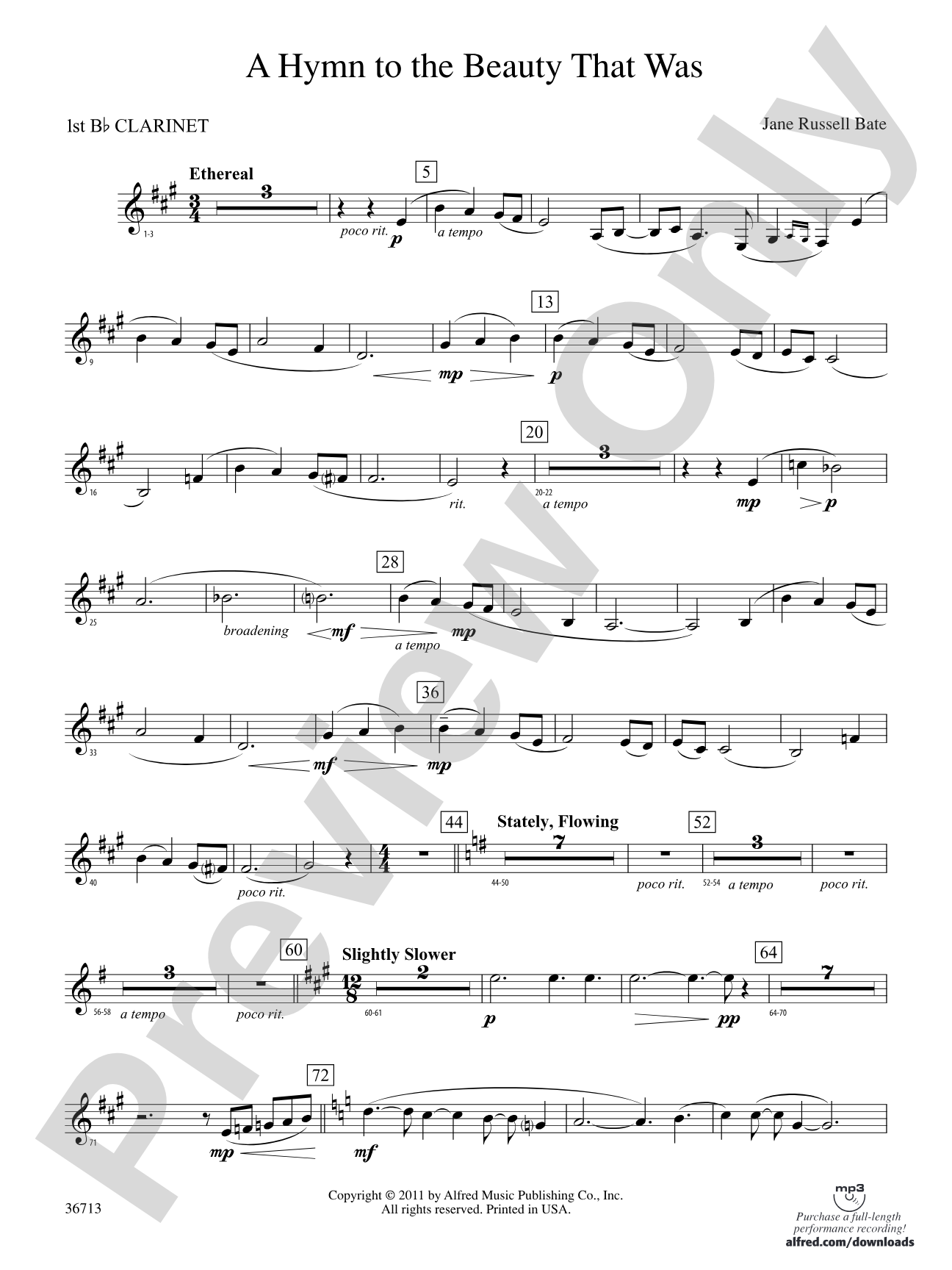 Hymn to the Beauty That Was: 1st B-flat Clarinet