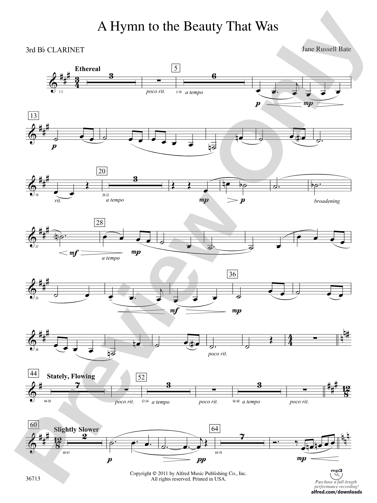 Hymn to the Beauty That Was: 3rd B-flat Clarinet
