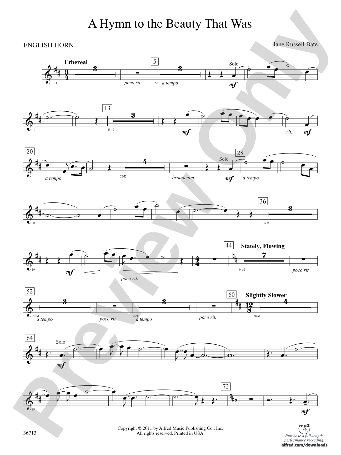 Hymn to the Beauty That Was: English Horn