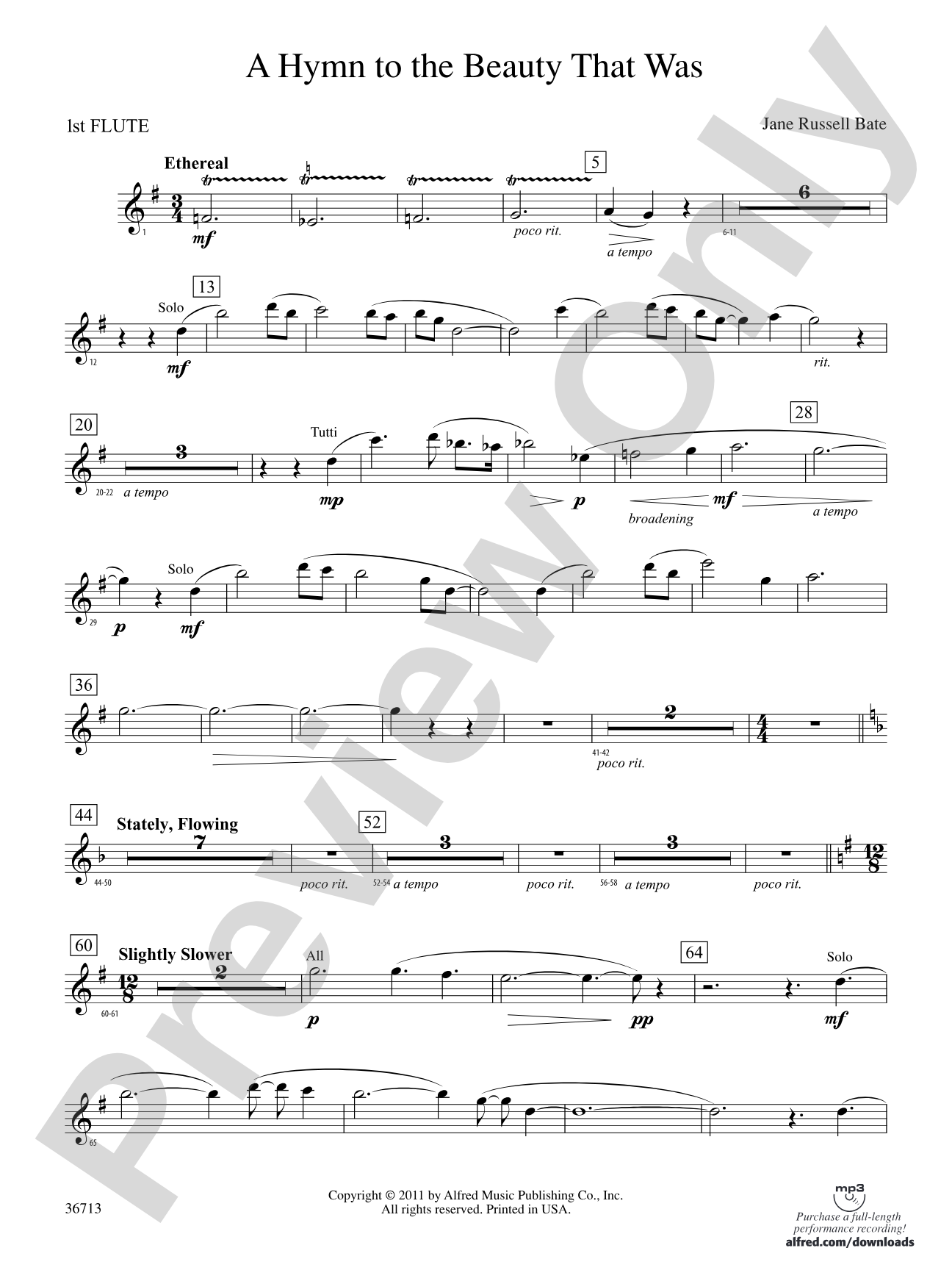 Hymn to the Beauty That Was: Flute