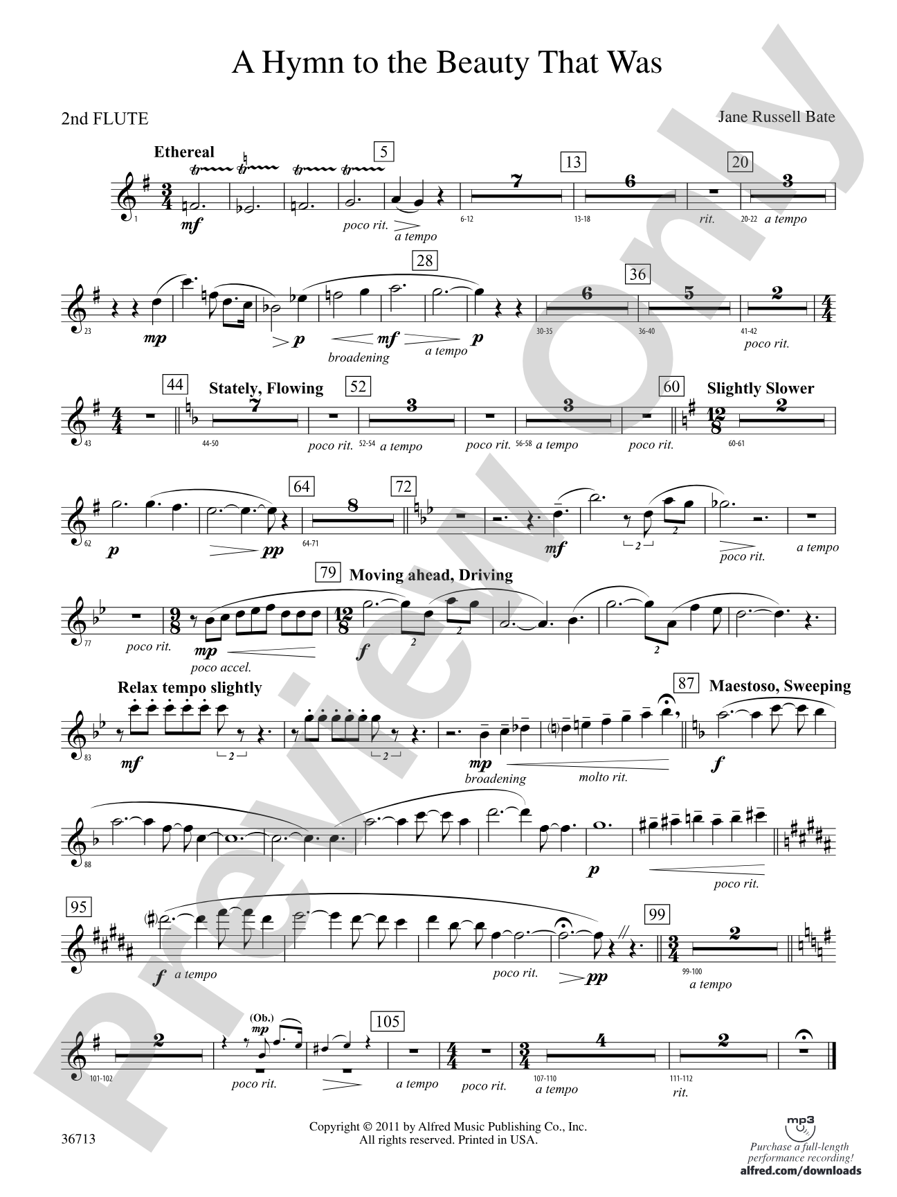 Hymn to the Beauty That Was: 2nd Flute