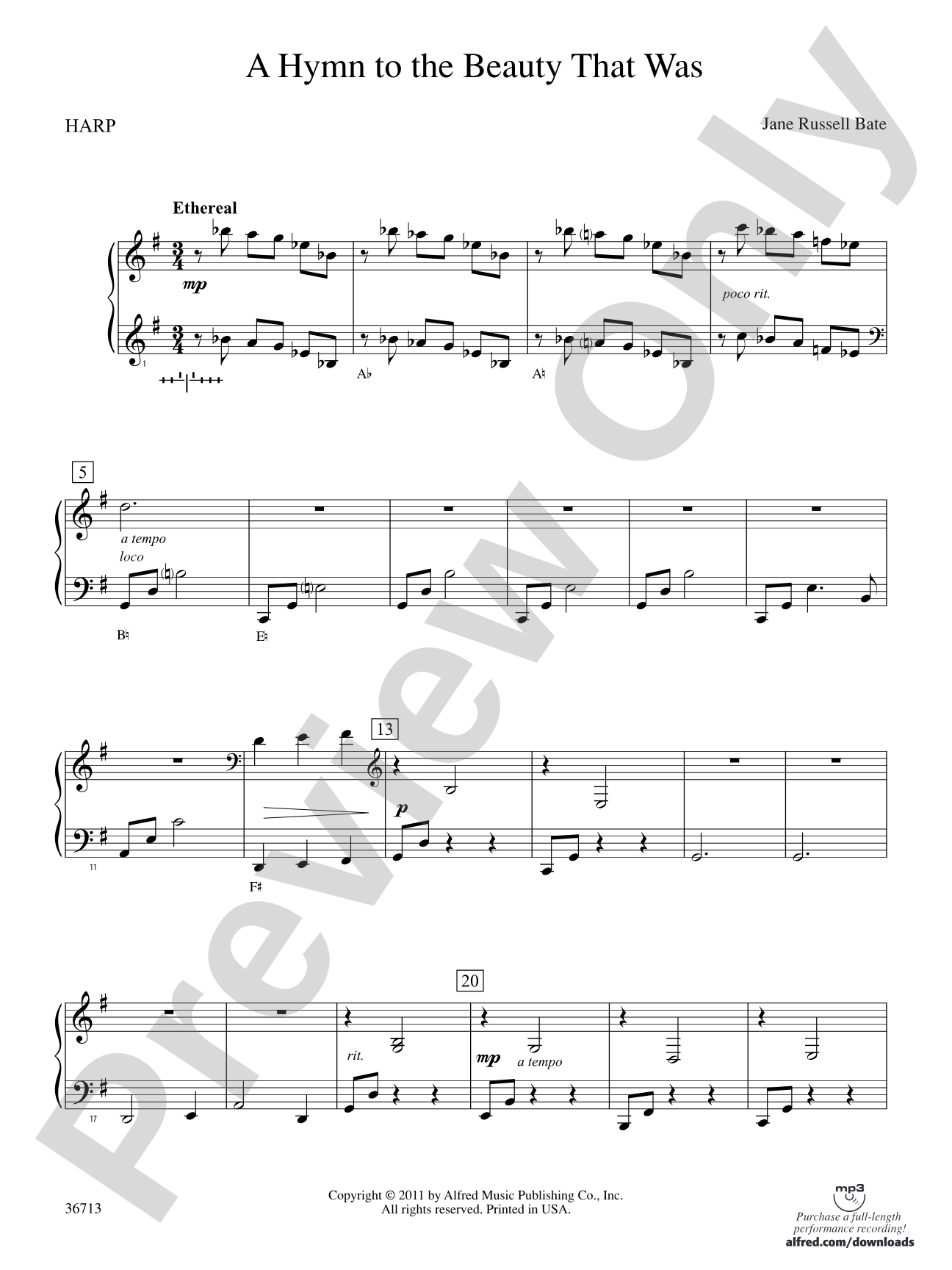 Hymn to the Beauty That Was: Harp