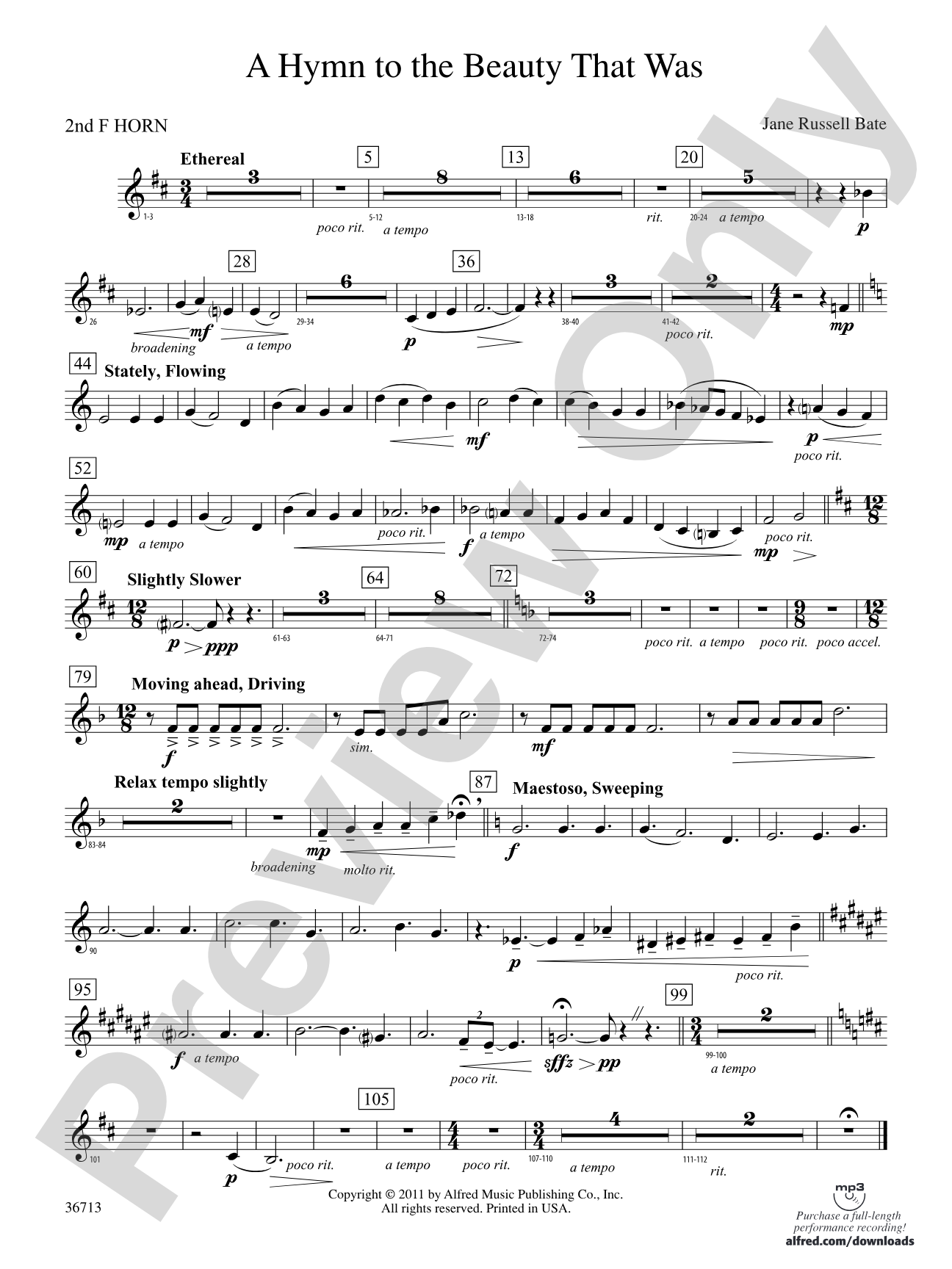 Hymn to the Beauty That Was: 2nd F Horn