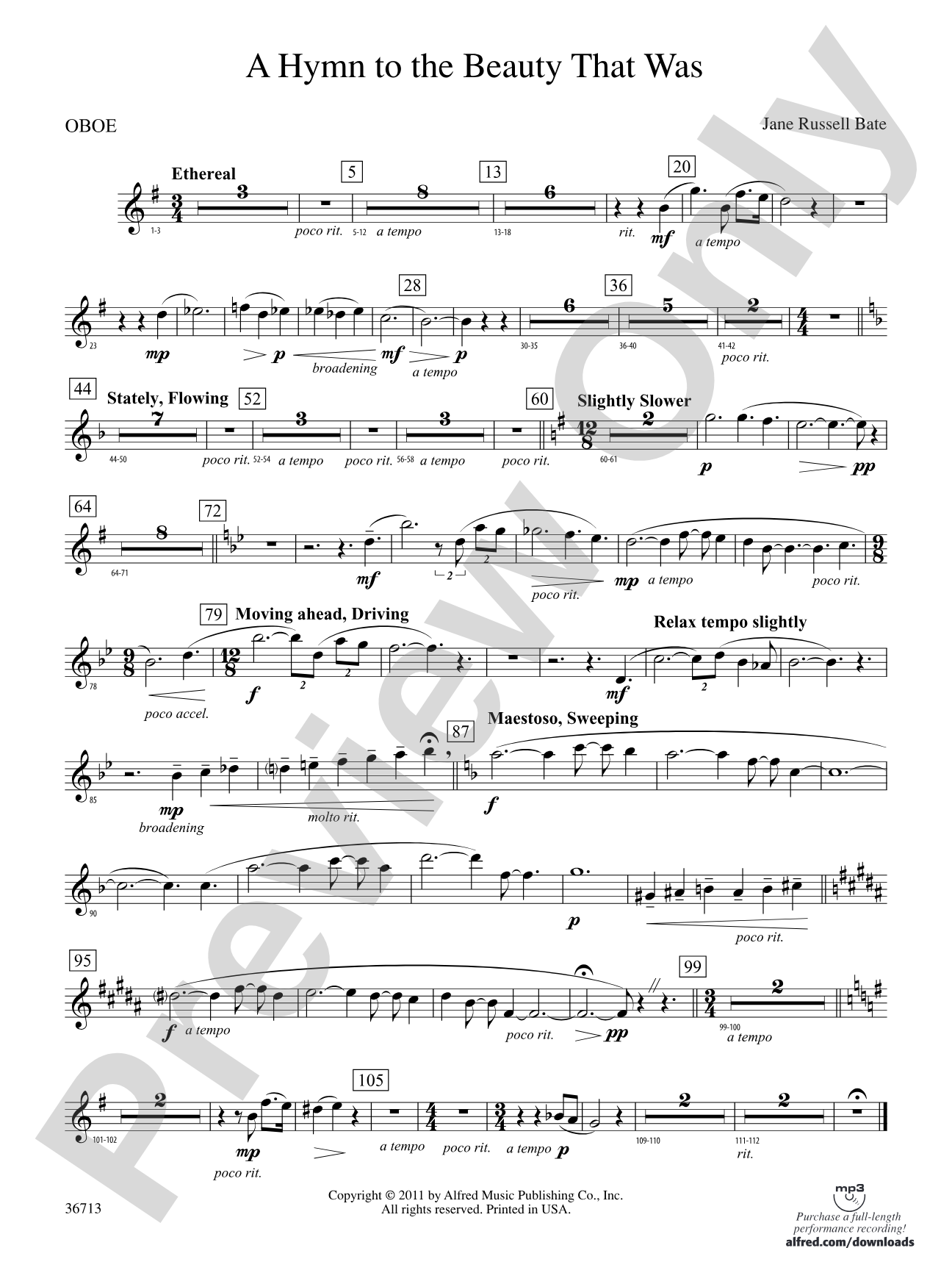 Hymn to the Beauty That Was: Oboe