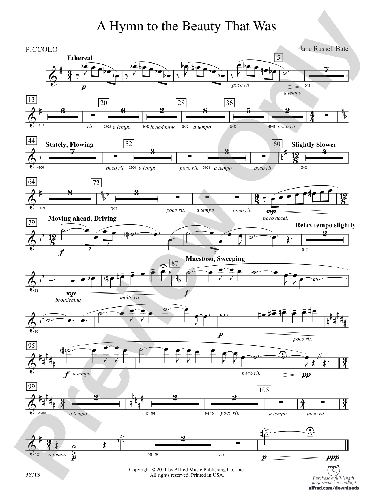 Hymn to the Beauty That Was: Piccolo