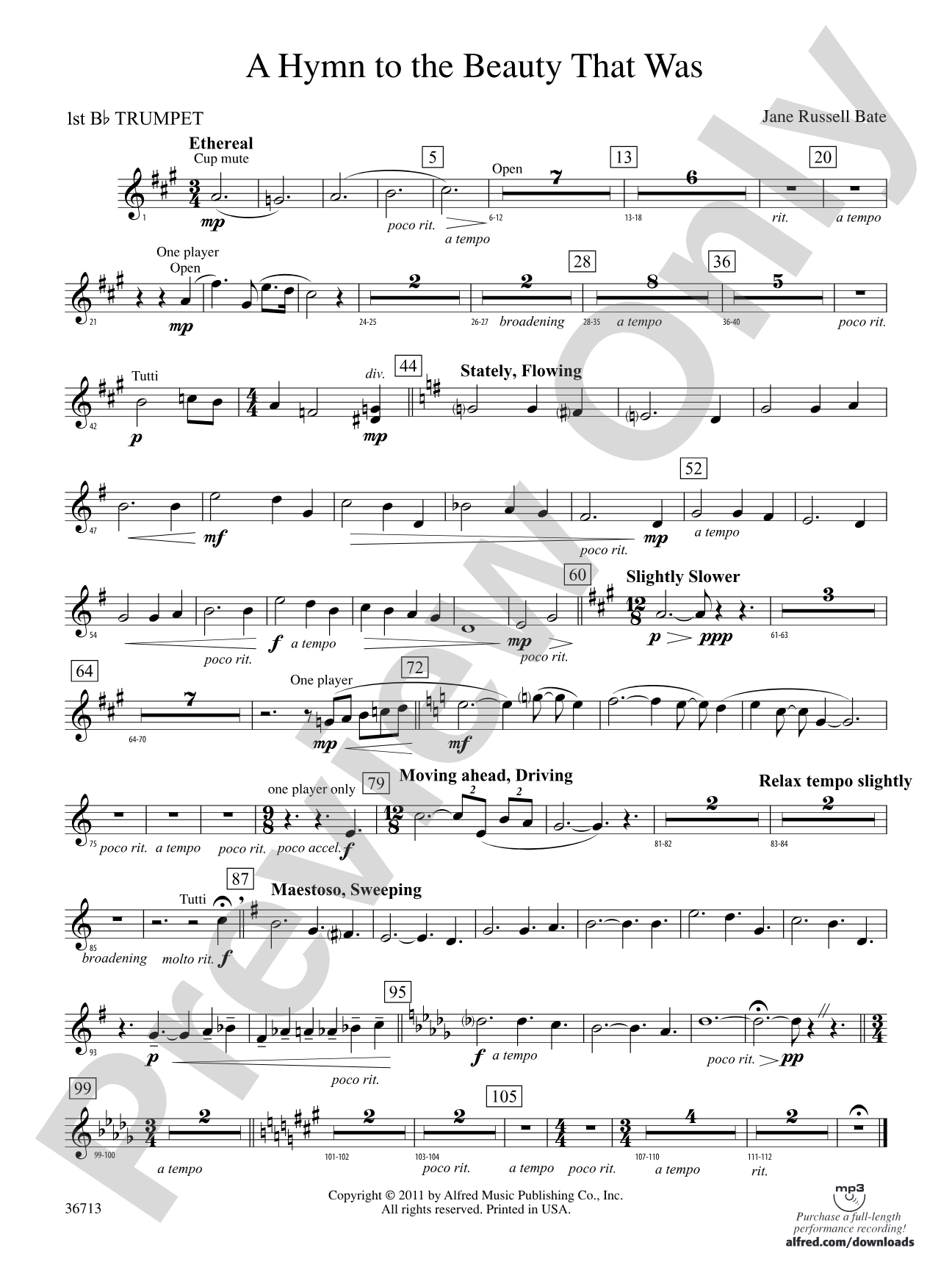 Hymn to the Beauty That Was: 1st B-flat Trumpet