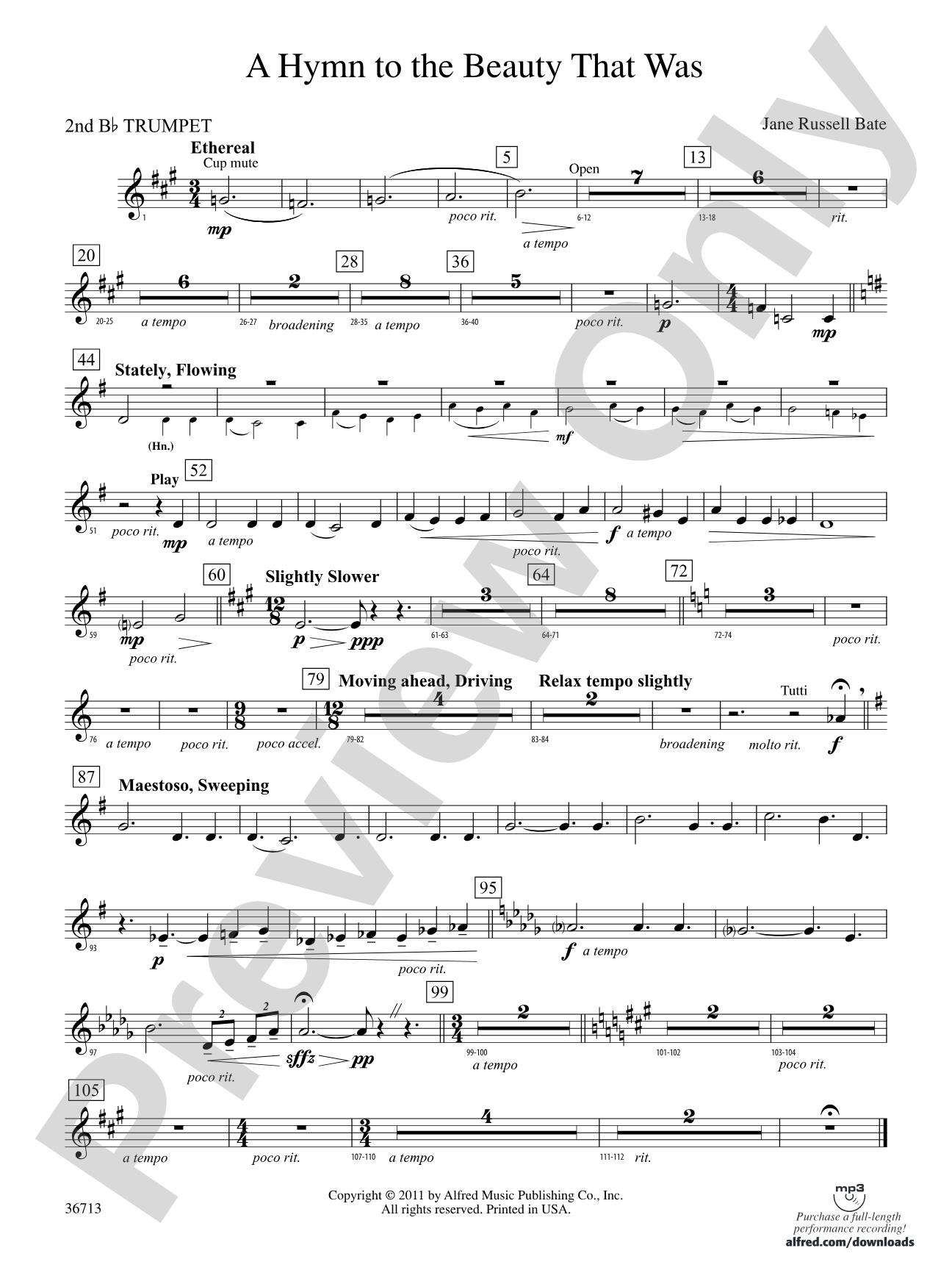 Hymn to the Beauty That Was: 2nd B-flat Trumpet