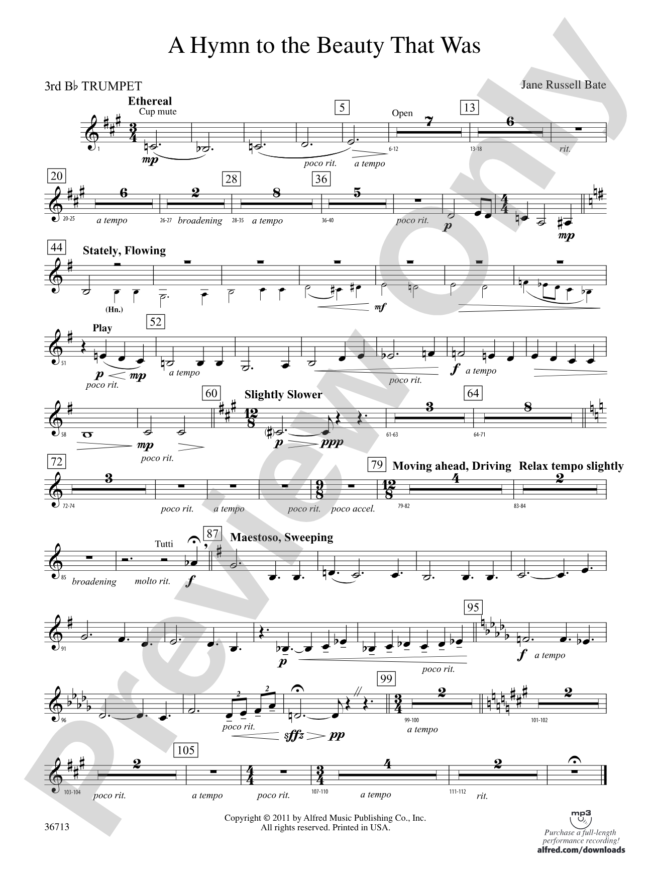 Hymn to the Beauty That Was: 3rd B-flat Trumpet