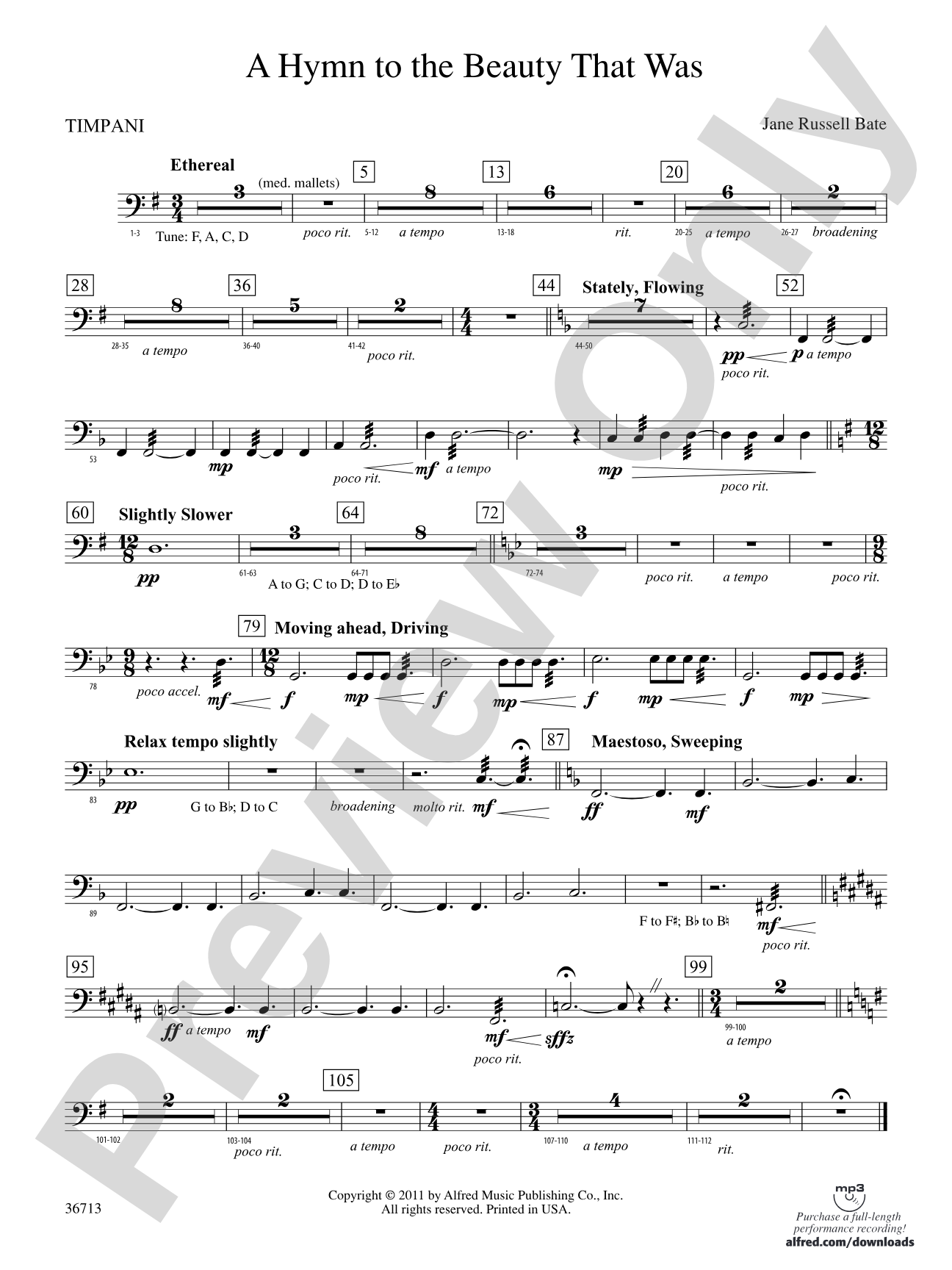 Hymn to the Beauty That Was: Timpani