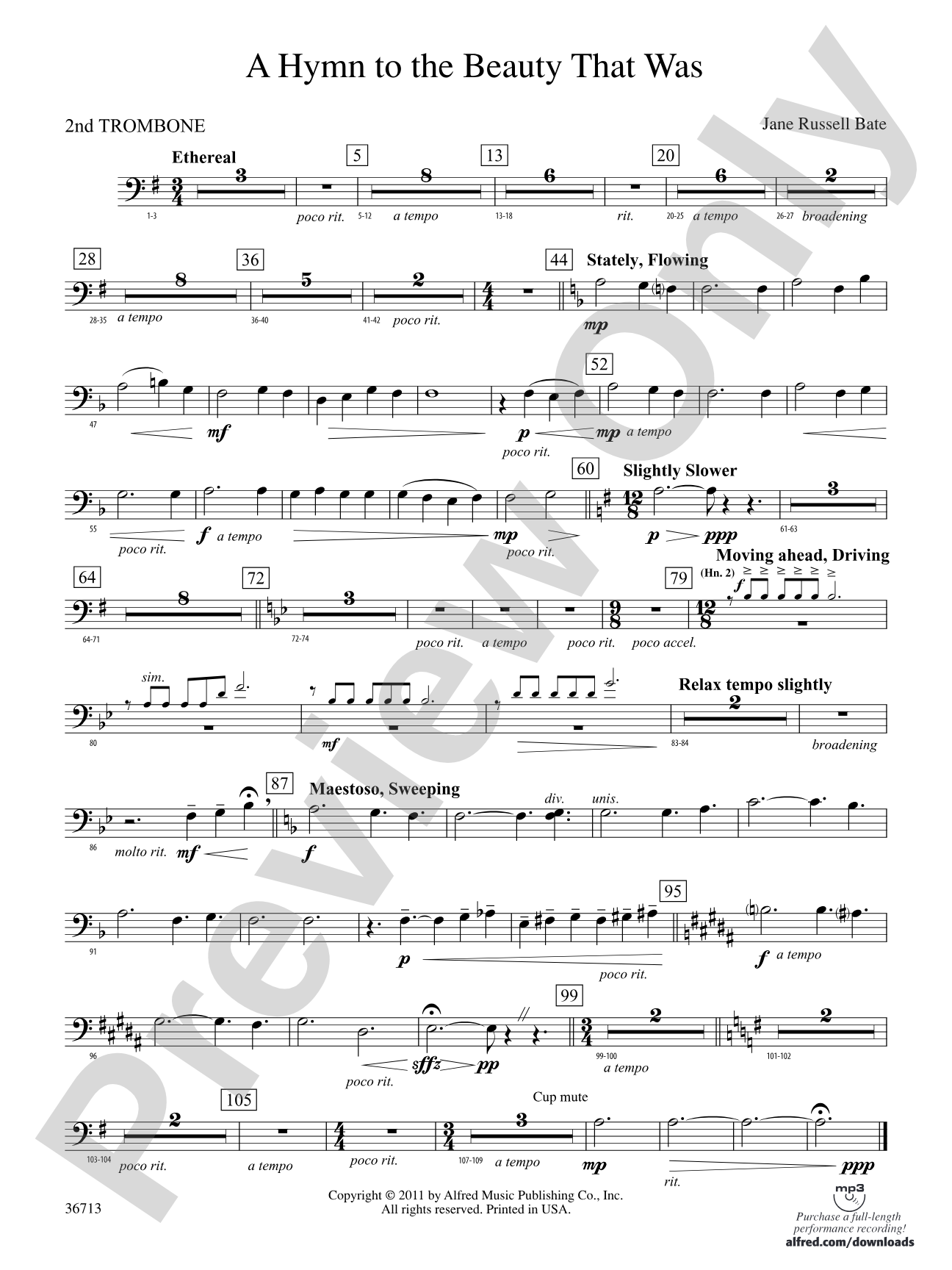 Hymn to the Beauty That Was: 2nd Trombone