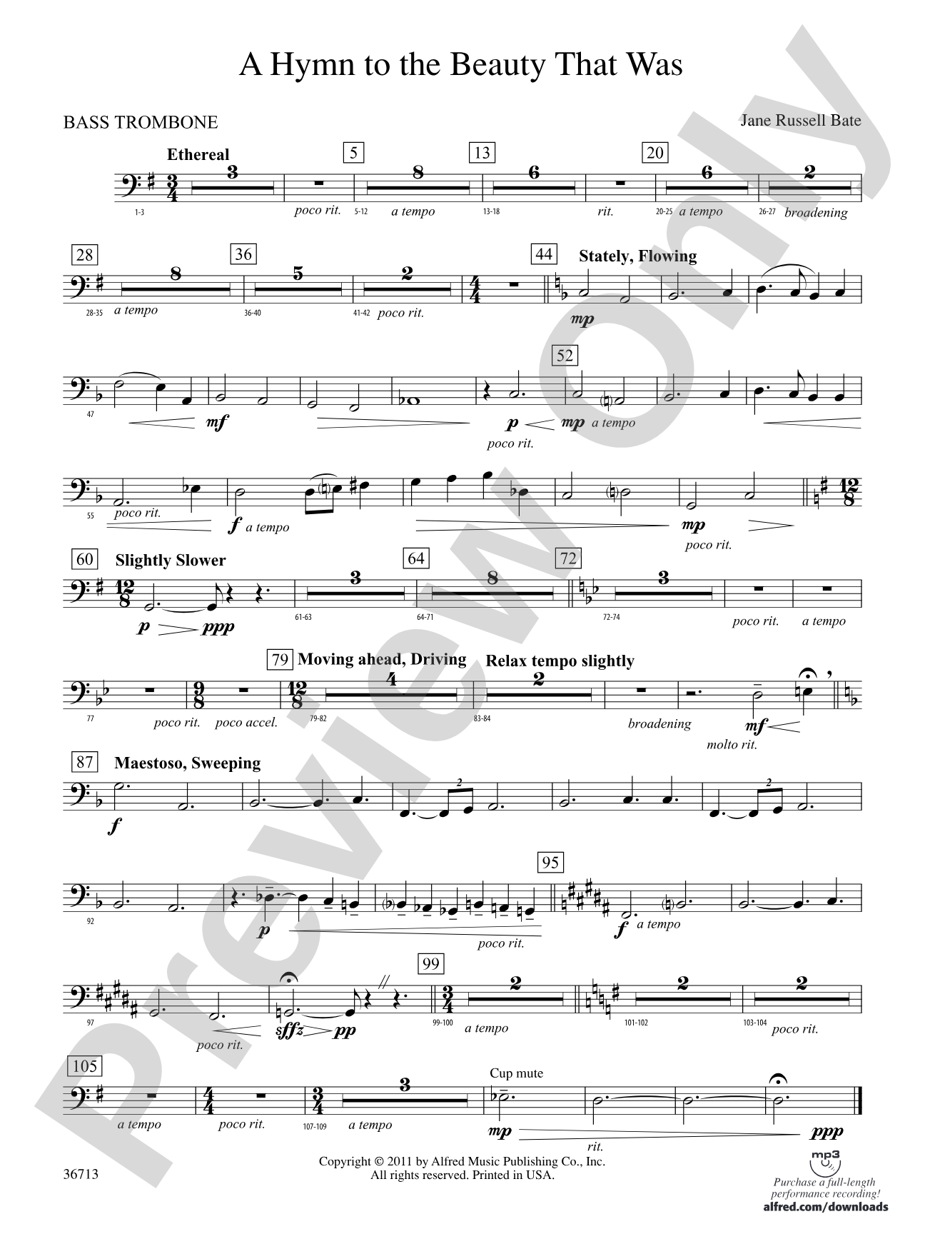 Hymn to the Beauty That Was: 3rd Trombone