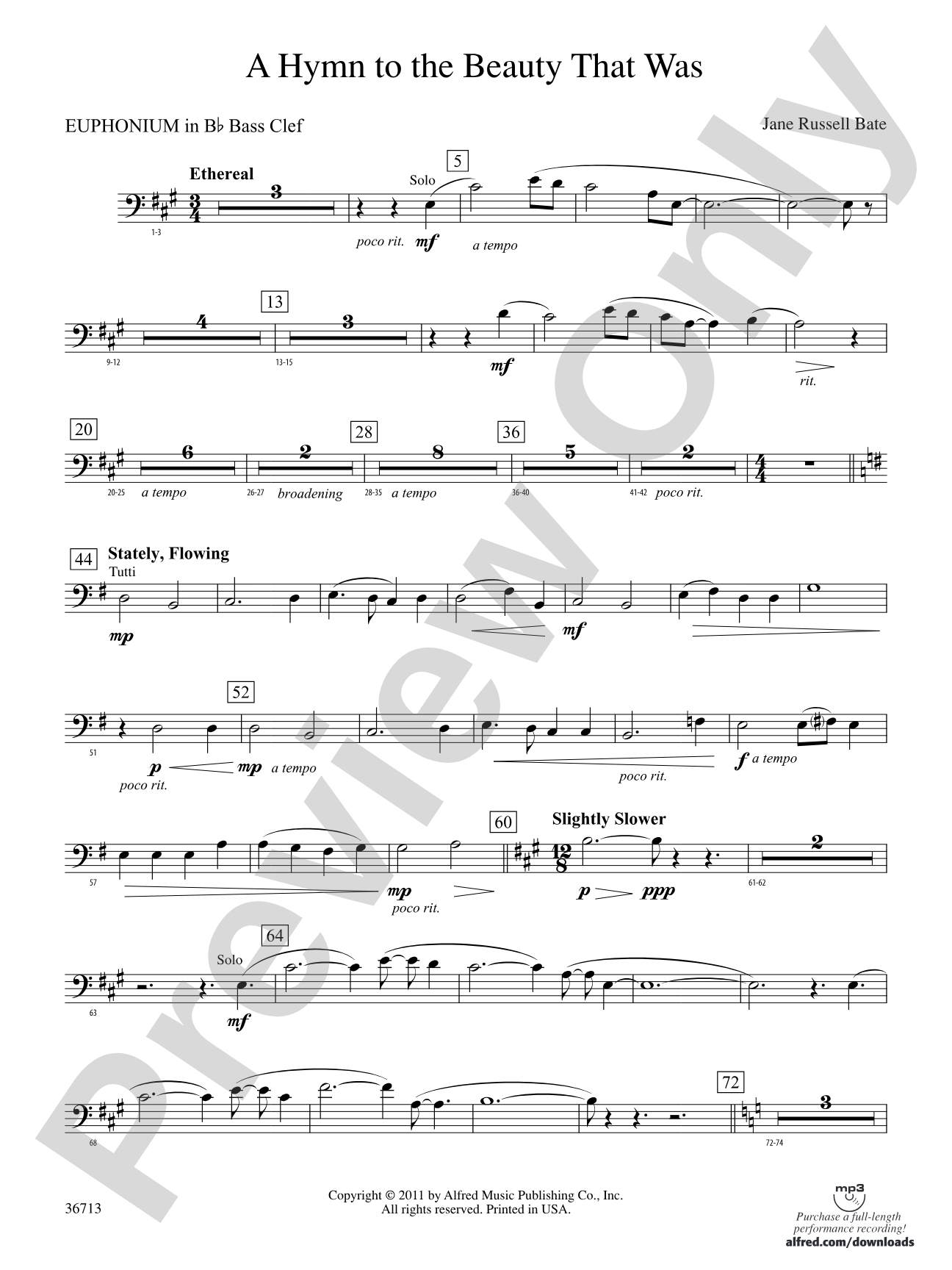 Hymn to the Beauty That Was: (wp) B-flat Baritone B.C.
