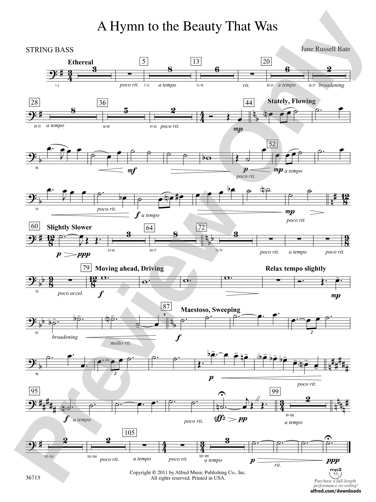 Hymn to the Beauty That Was: (wp) String Bass