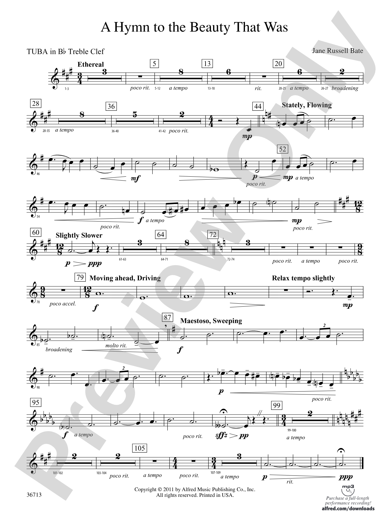Hymn to the Beauty That Was: (wp) B-flat Tuba T.C.