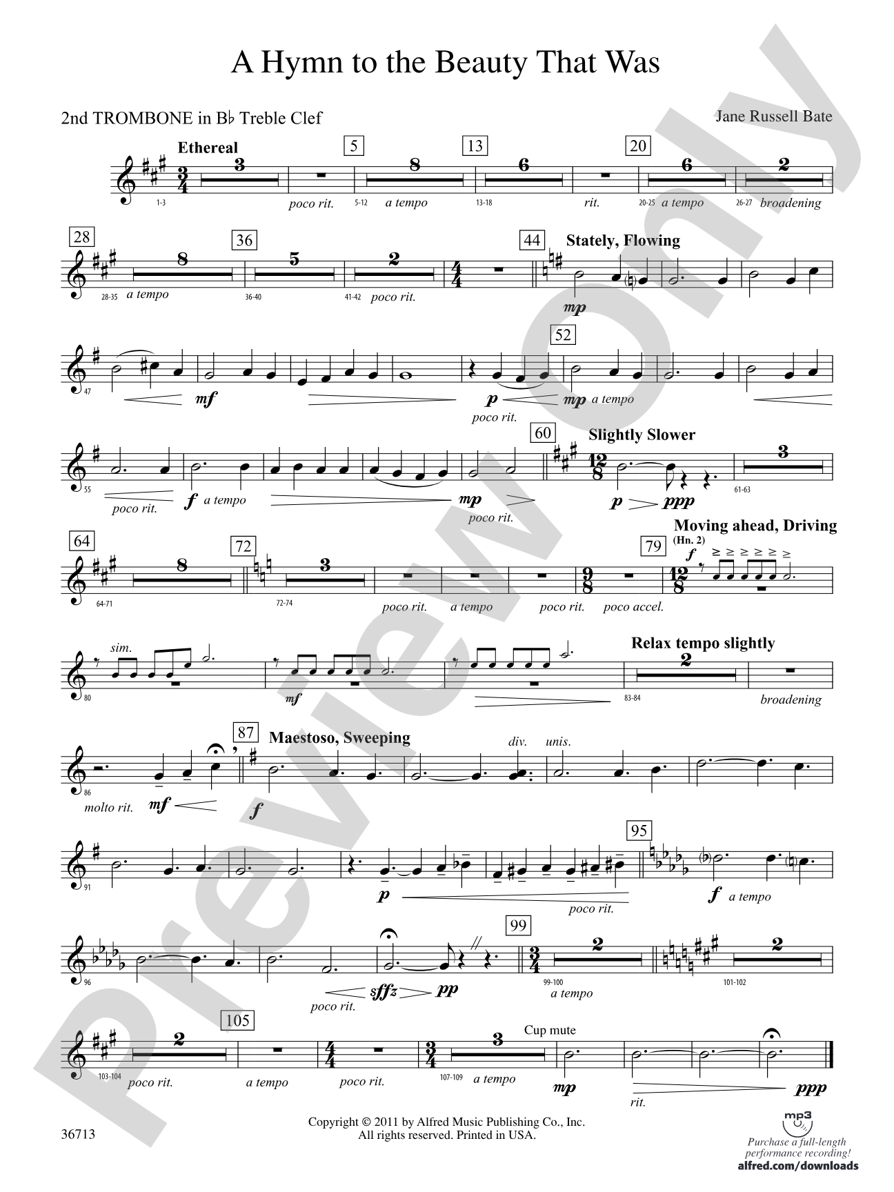 Hymn to the Beauty That Was: (wp) 2nd B-flat Trombone T.C.