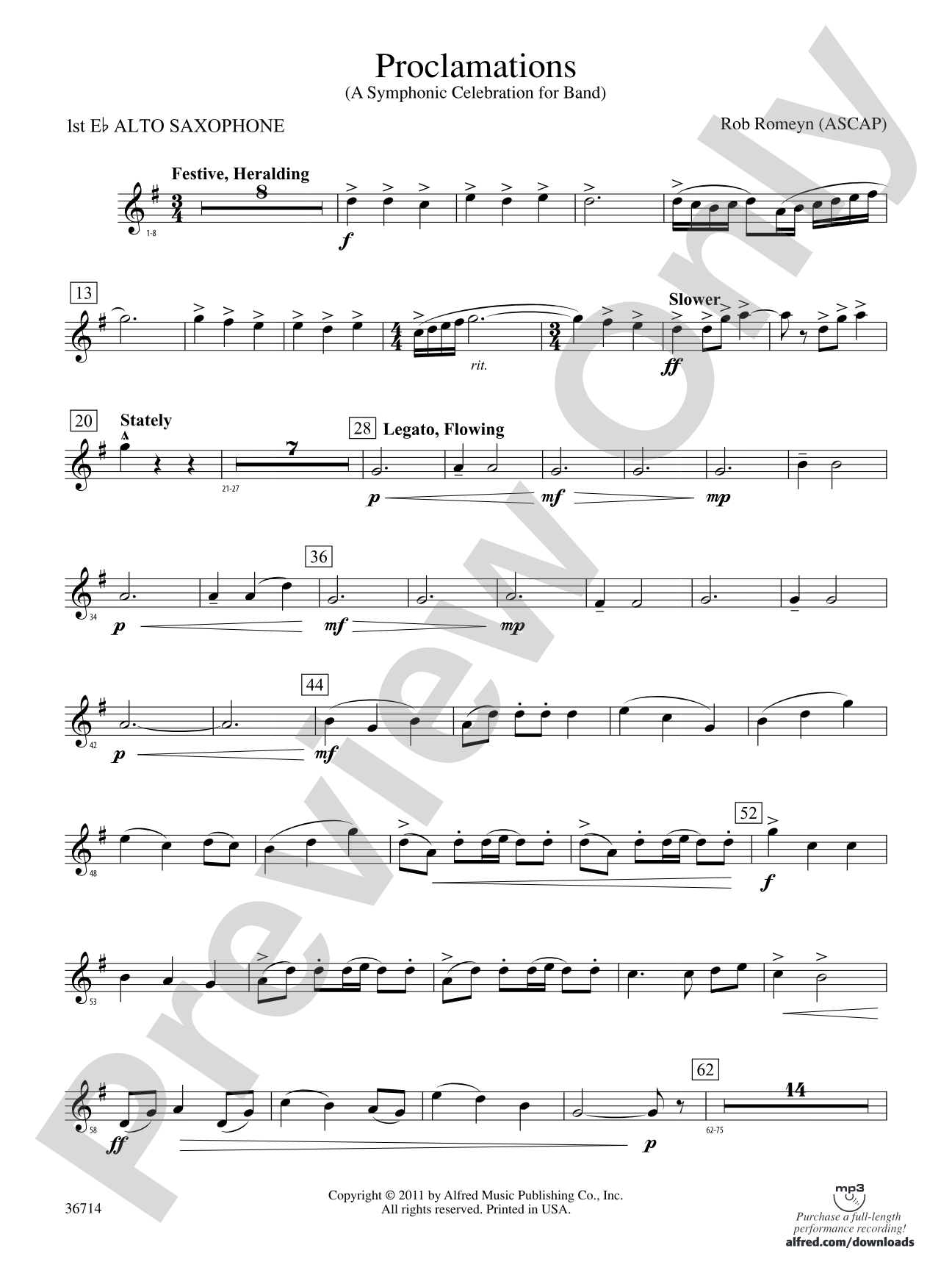 Proclamations: E-flat Alto Saxophone