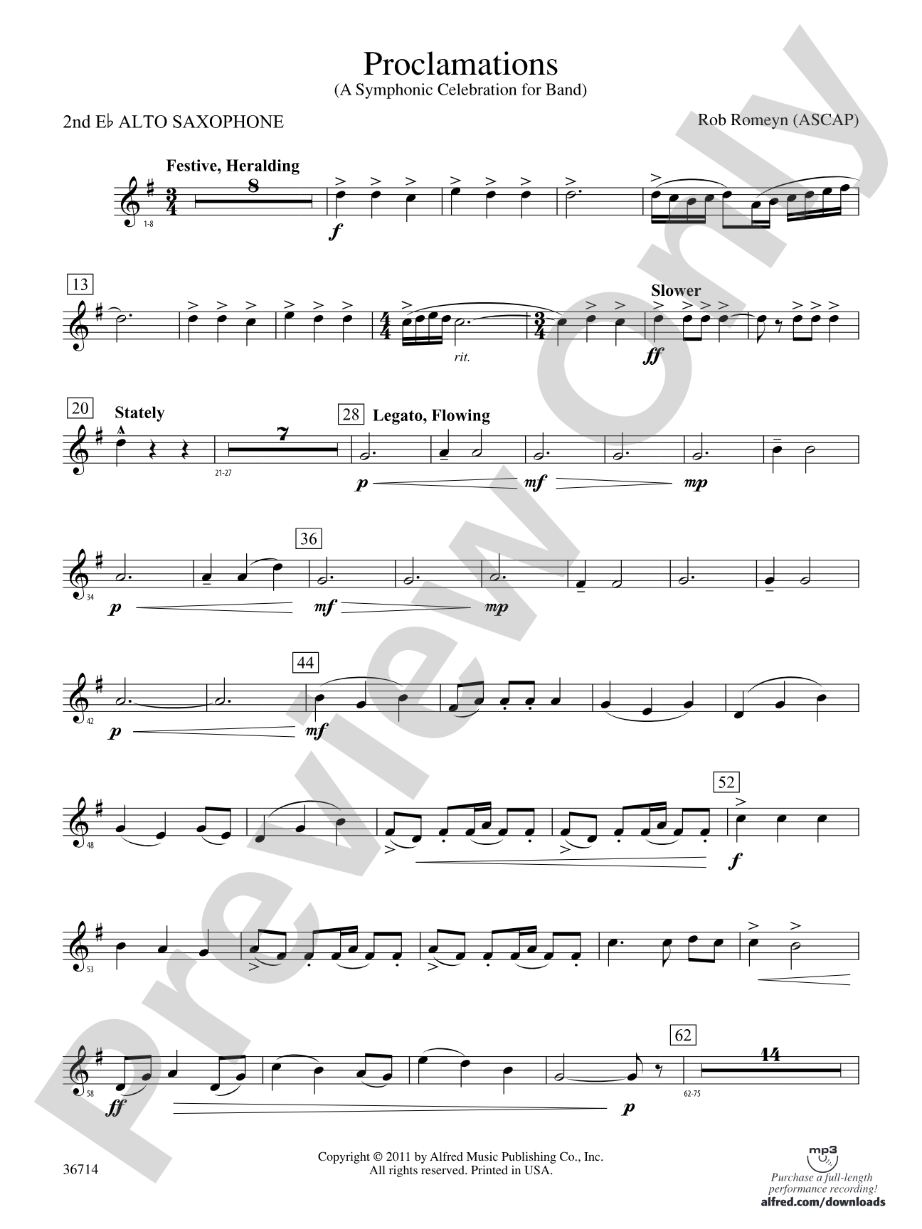 Proclamations: 2nd E-flat Alto Saxophone