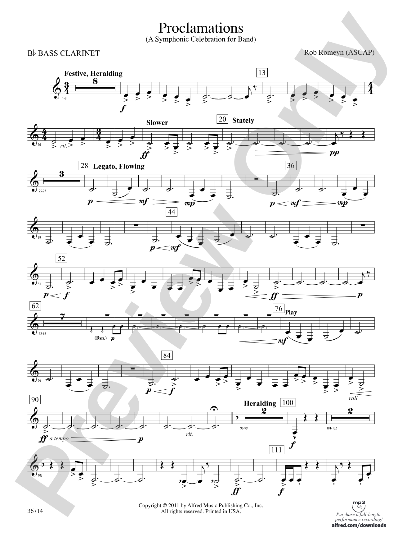 Proclamations: B-flat Bass Clarinet