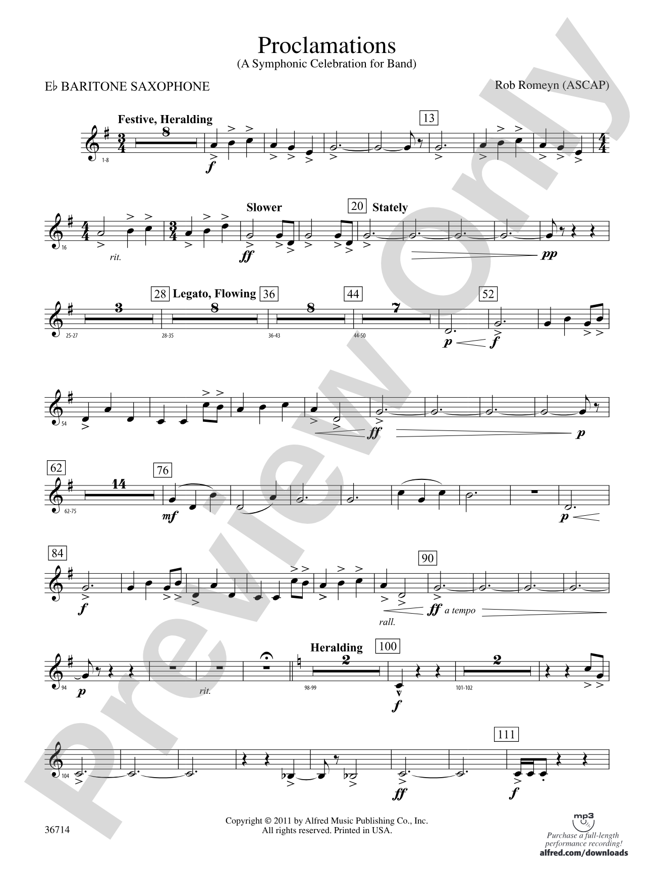 Proclamations: E-flat Baritone Saxophone