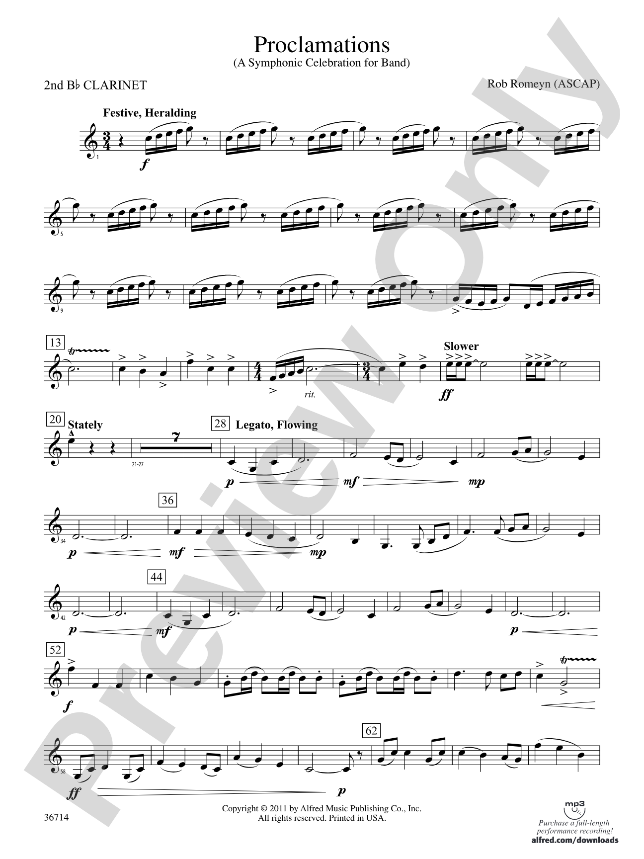 Proclamations: 2nd B-flat Clarinet