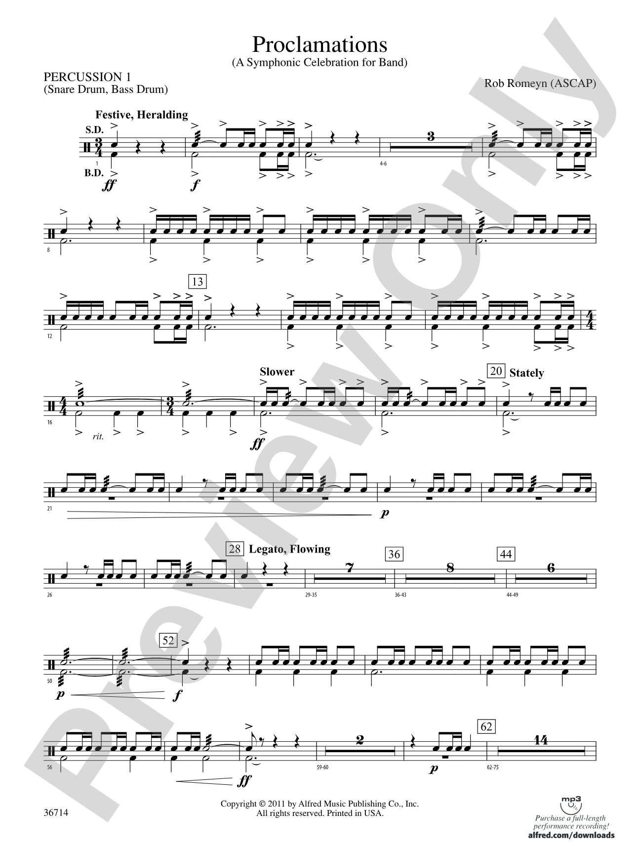 Proclamations: 1st Percussion