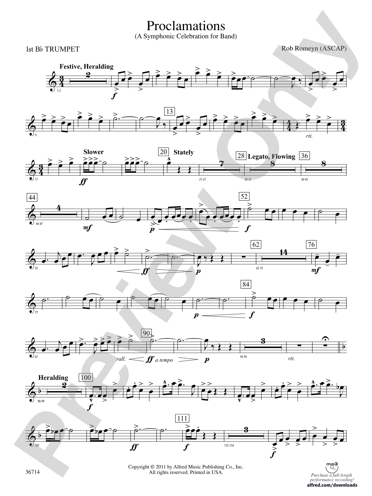 Proclamations: 1st B-flat Trumpet