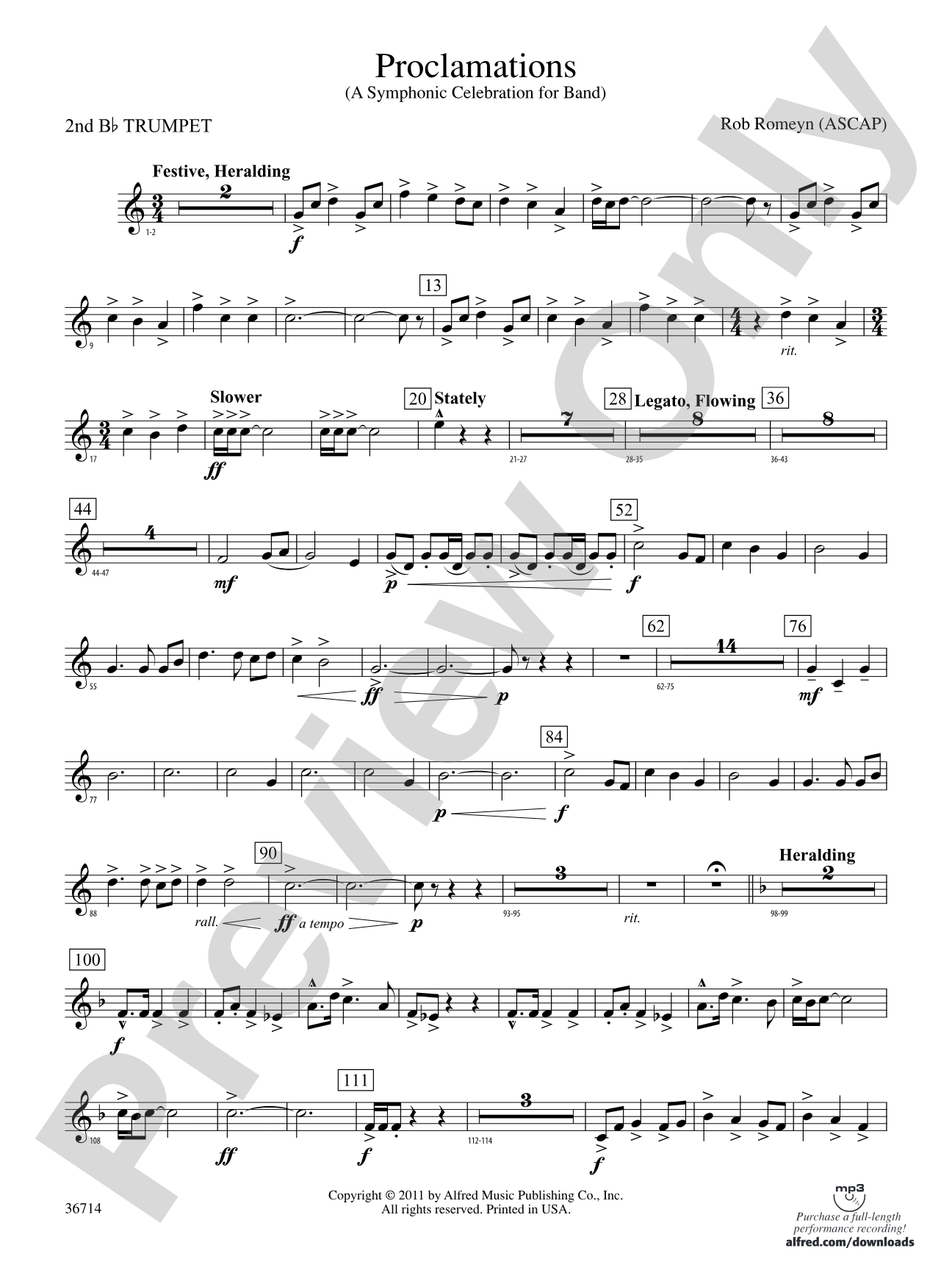 Proclamations: 2nd B-flat Trumpet