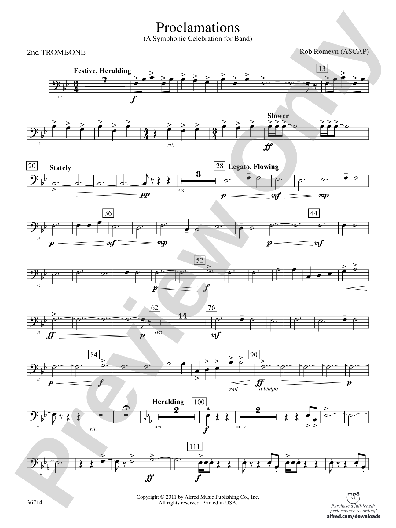 Proclamations: 2nd Trombone