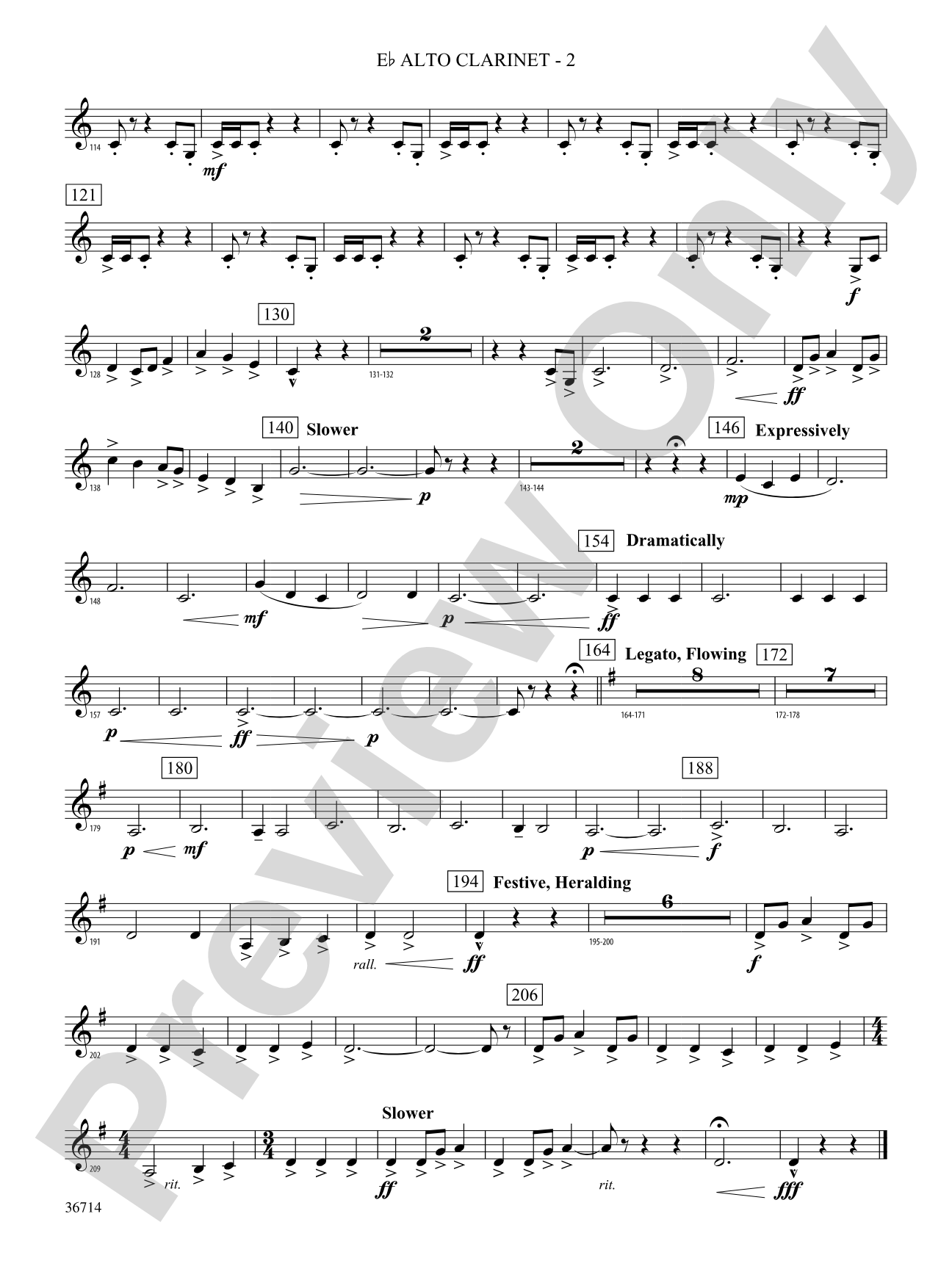 Proclamations: (wp) E-flat Alto Clarinet